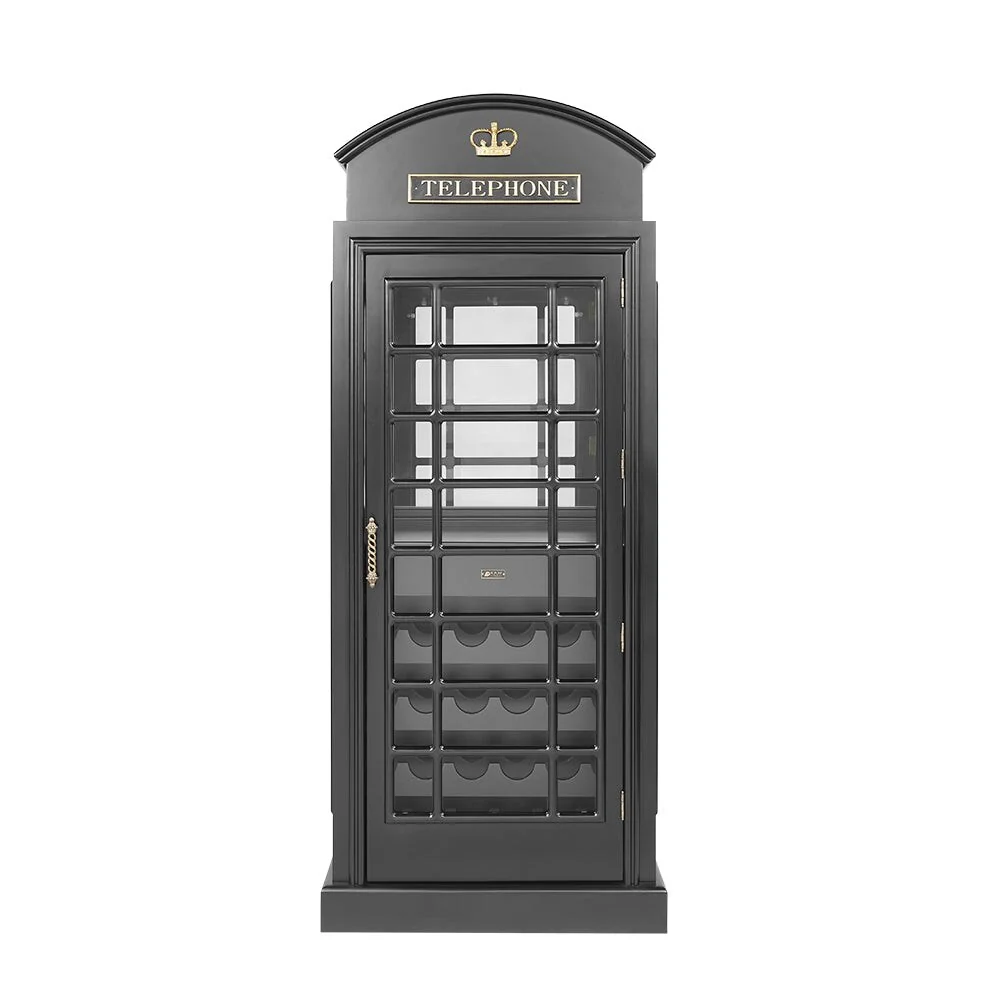 Old English Telephone Booth Bar Cabinet