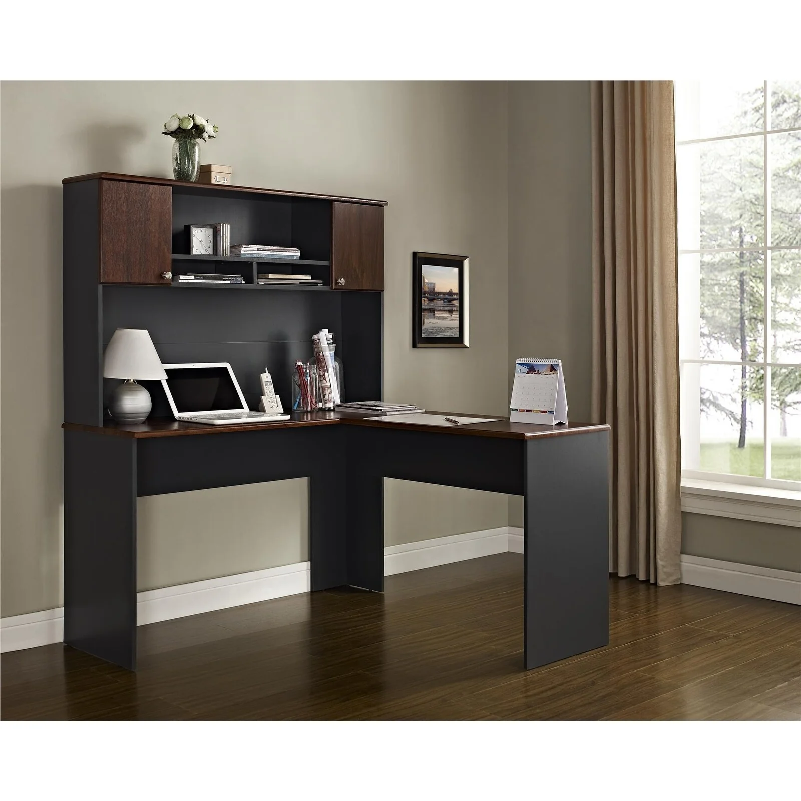 Duffield L Desk, Cherry