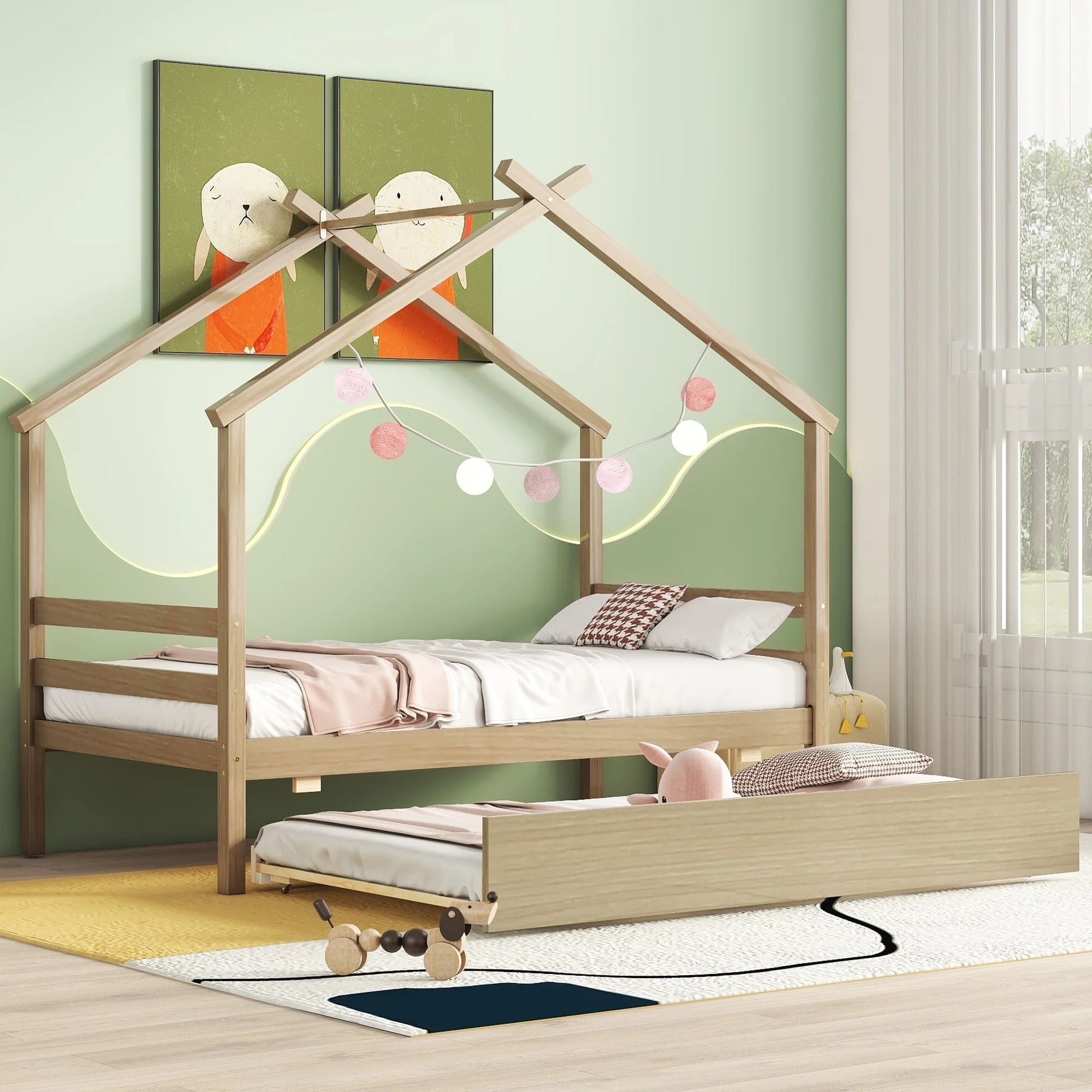 House-shaped Bed with Trundle