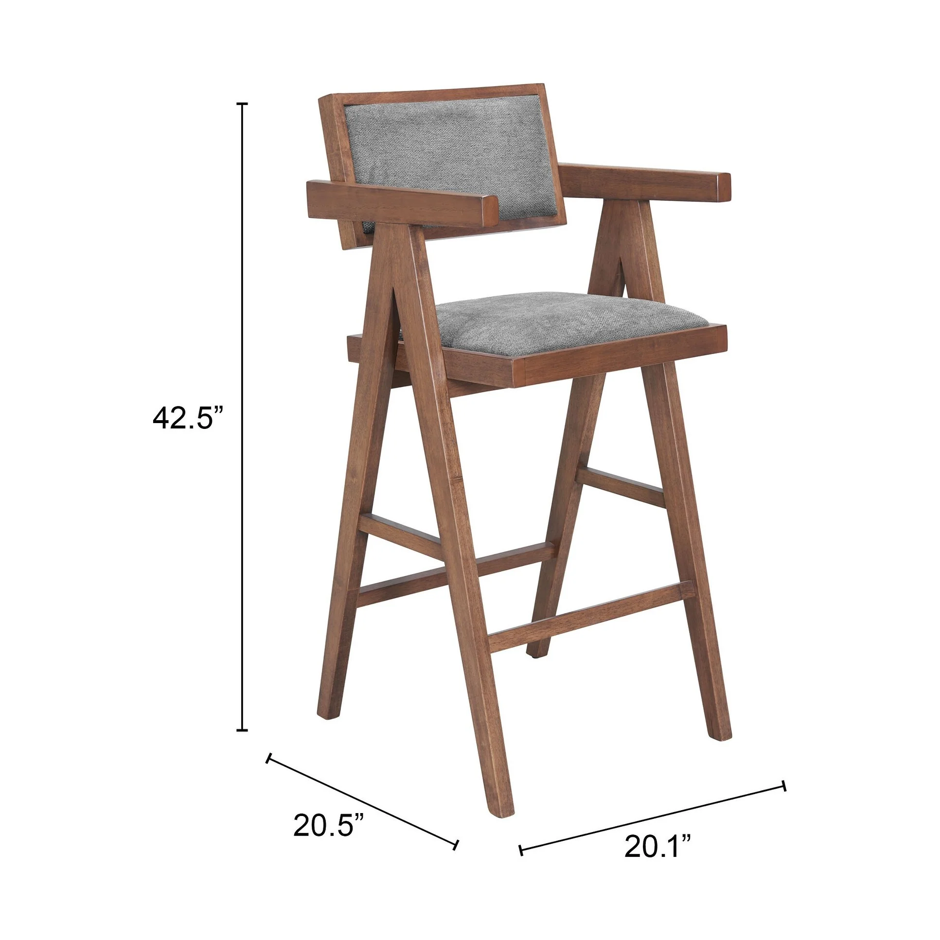 Delhi Barstool Gray & Walnut