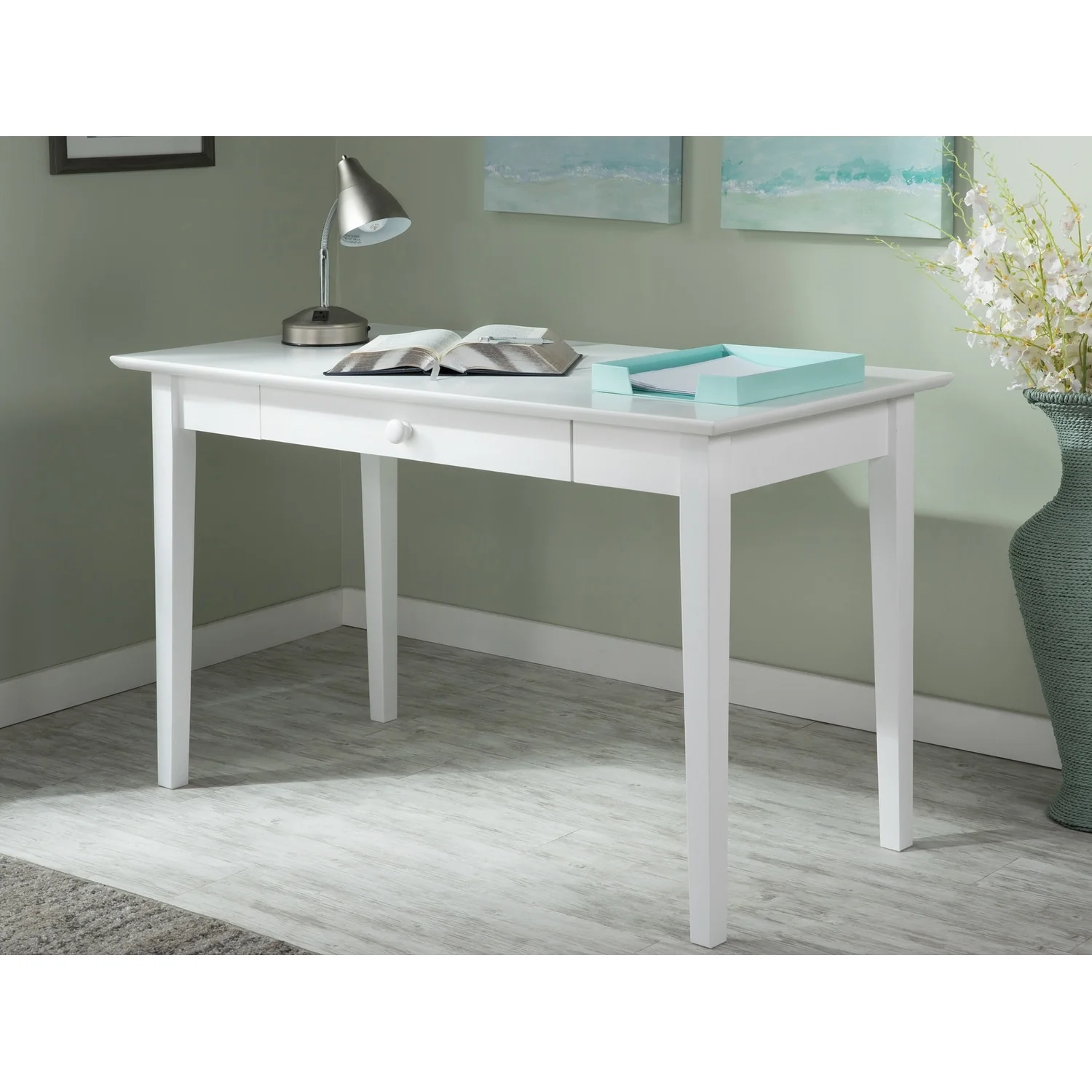 Shaker Desk with Drawer in White