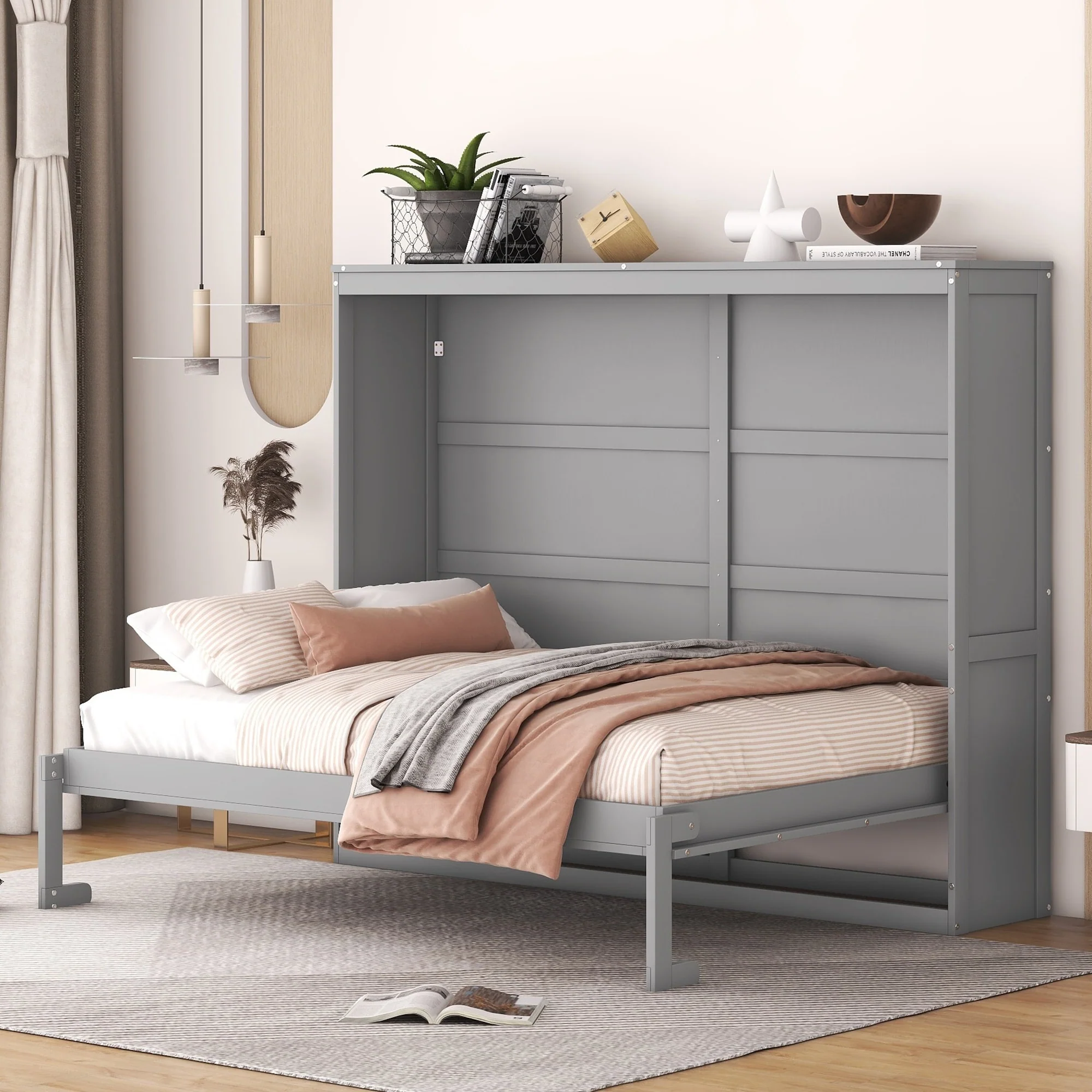 Wooden Full Size Murphy Bed Wall Bed