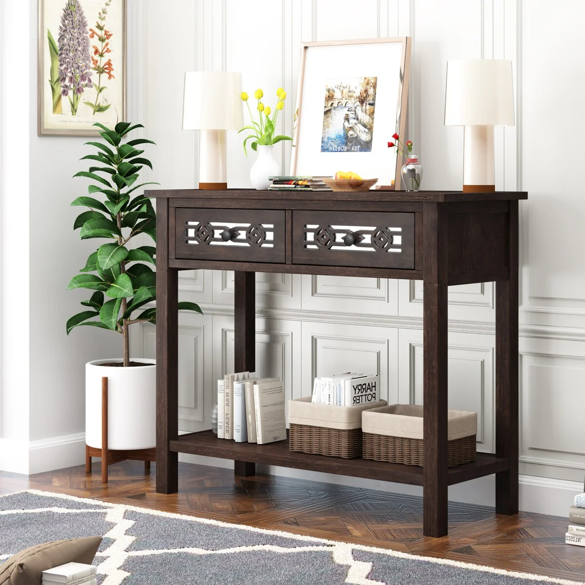 Console Table with Two Top Drawers