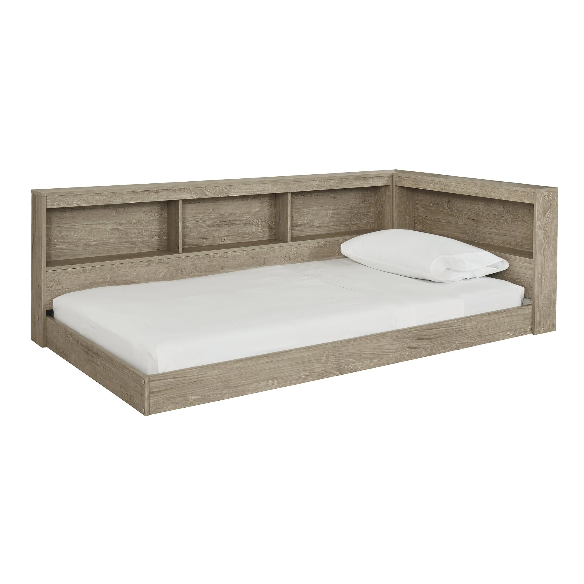 Oliah Natural Bookcase Storage Bed