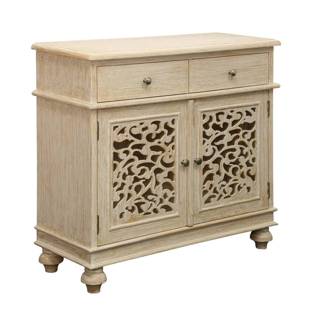 Trinidad 2-door Tan Wood Console