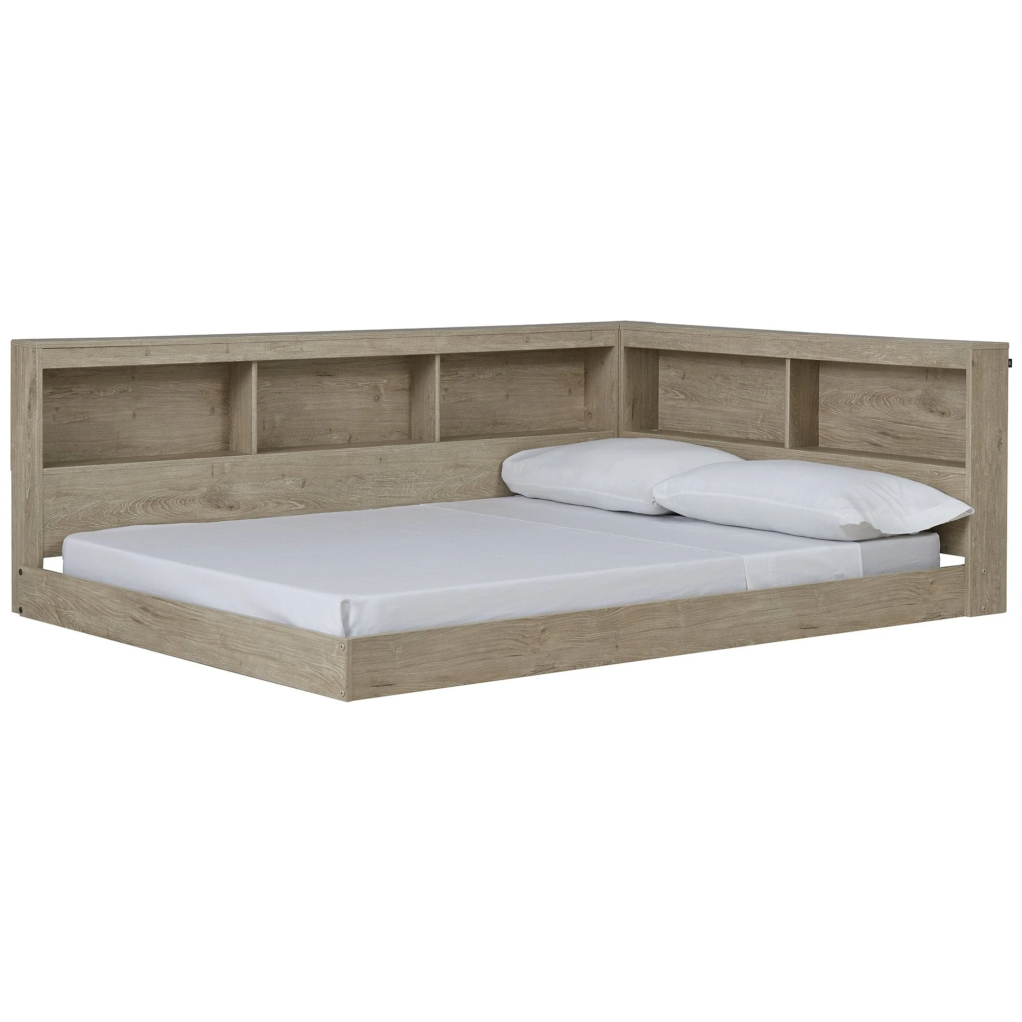 Oliah Natural Bookcase Storage Bed