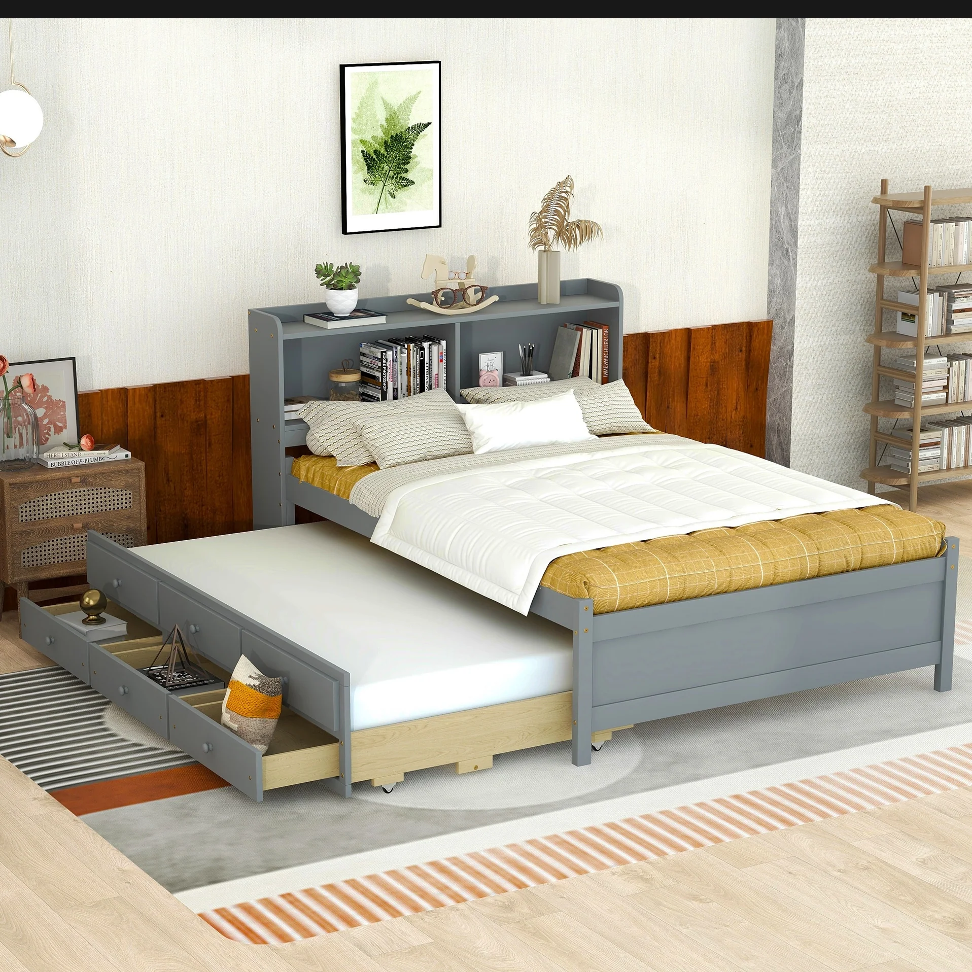 Bed with USB & Type-C Ports