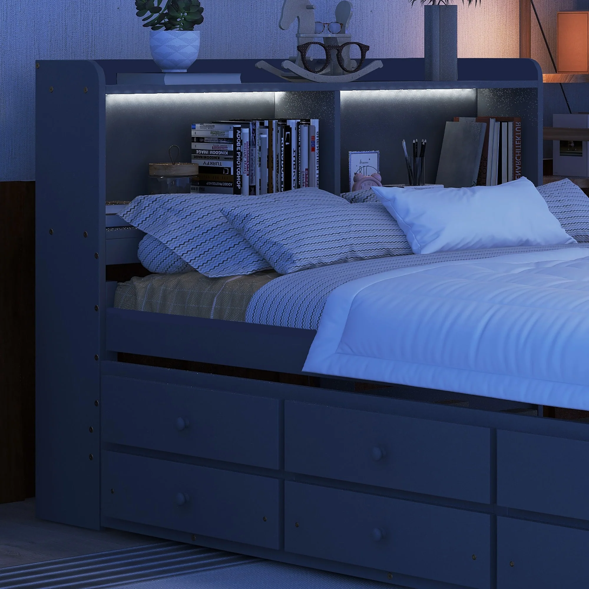 Bed with USB & Type-C Ports