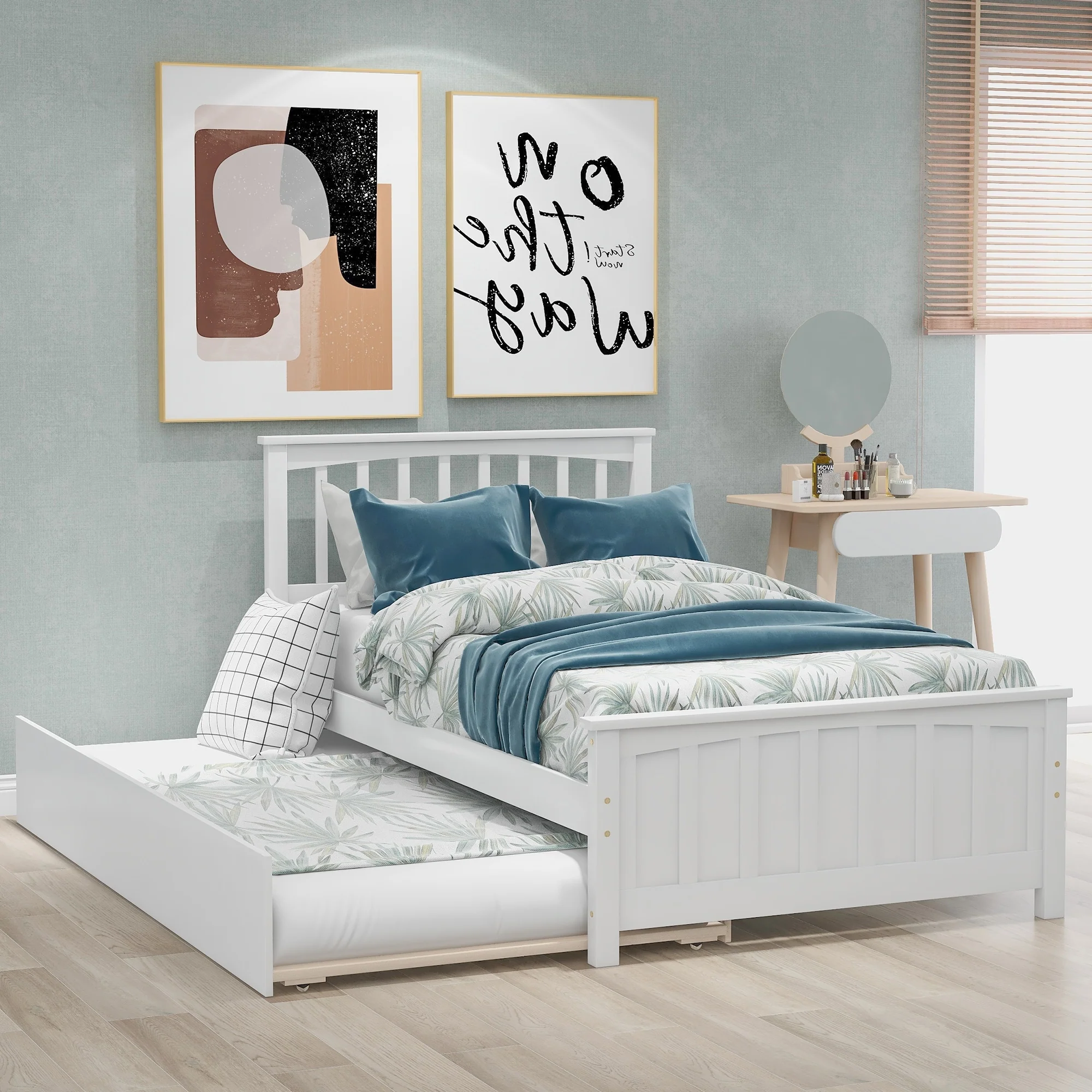 Platform Bed with Trundle