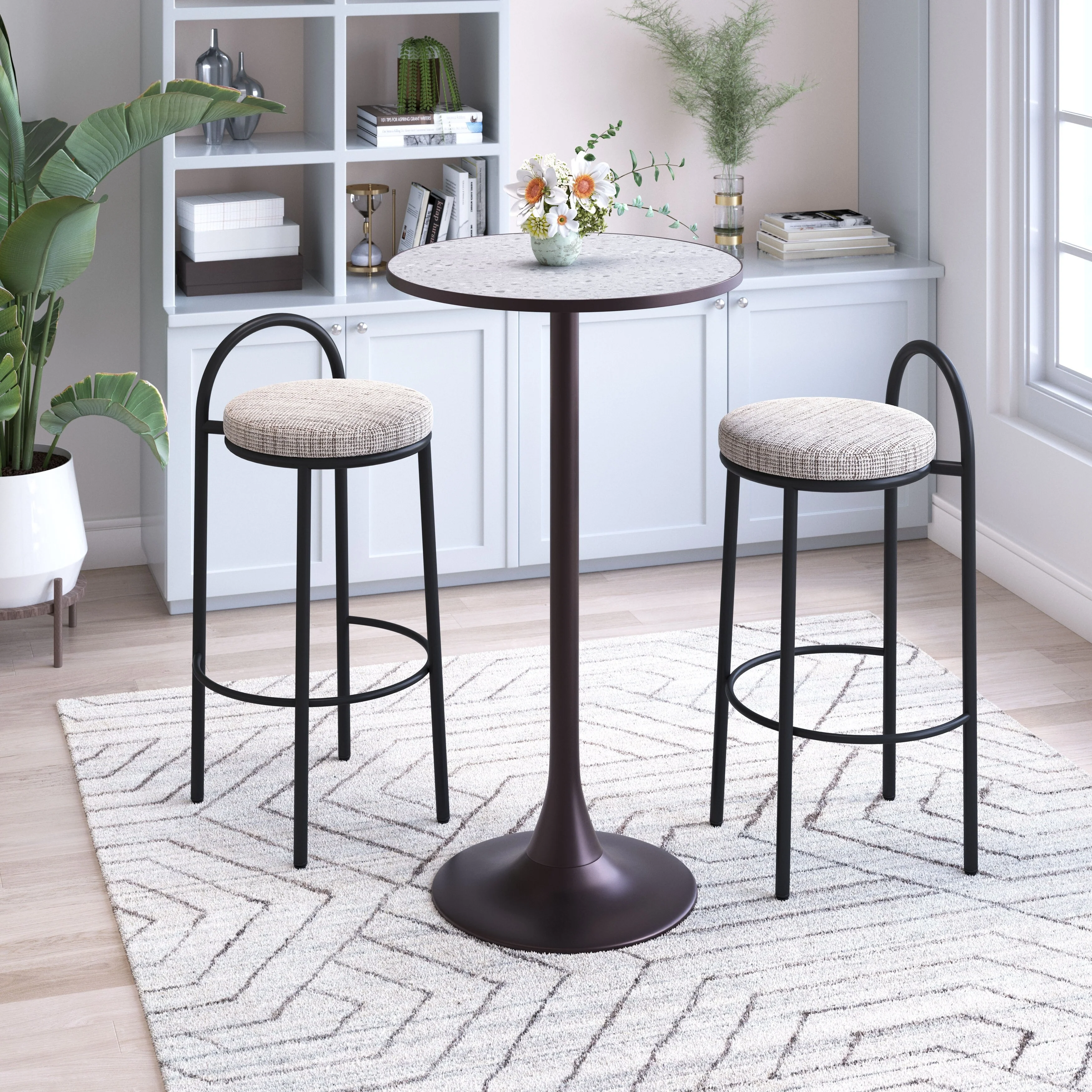 Bite Bar Table Gray & Bronze