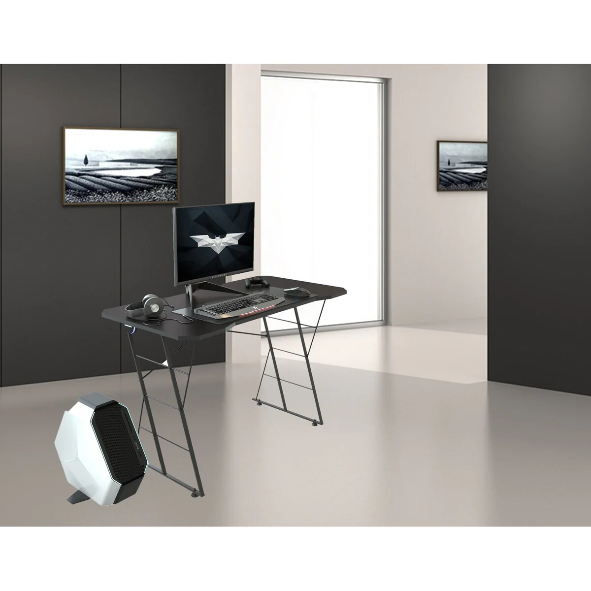 Ergonomic gaming computer desk