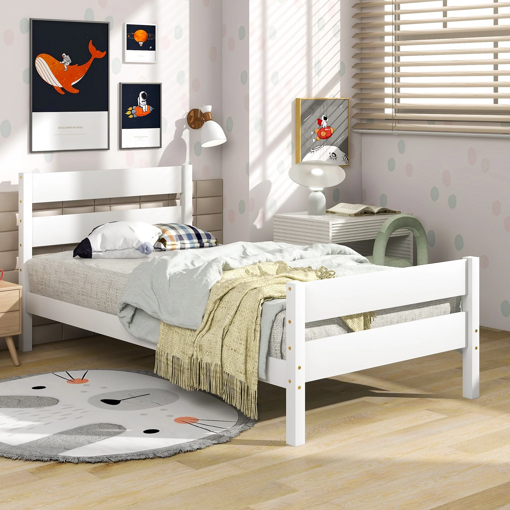 Bed with Headboard and Footboard