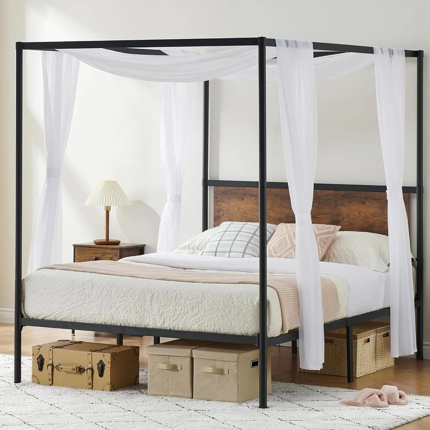 Canopy Bed Frame with Headboard