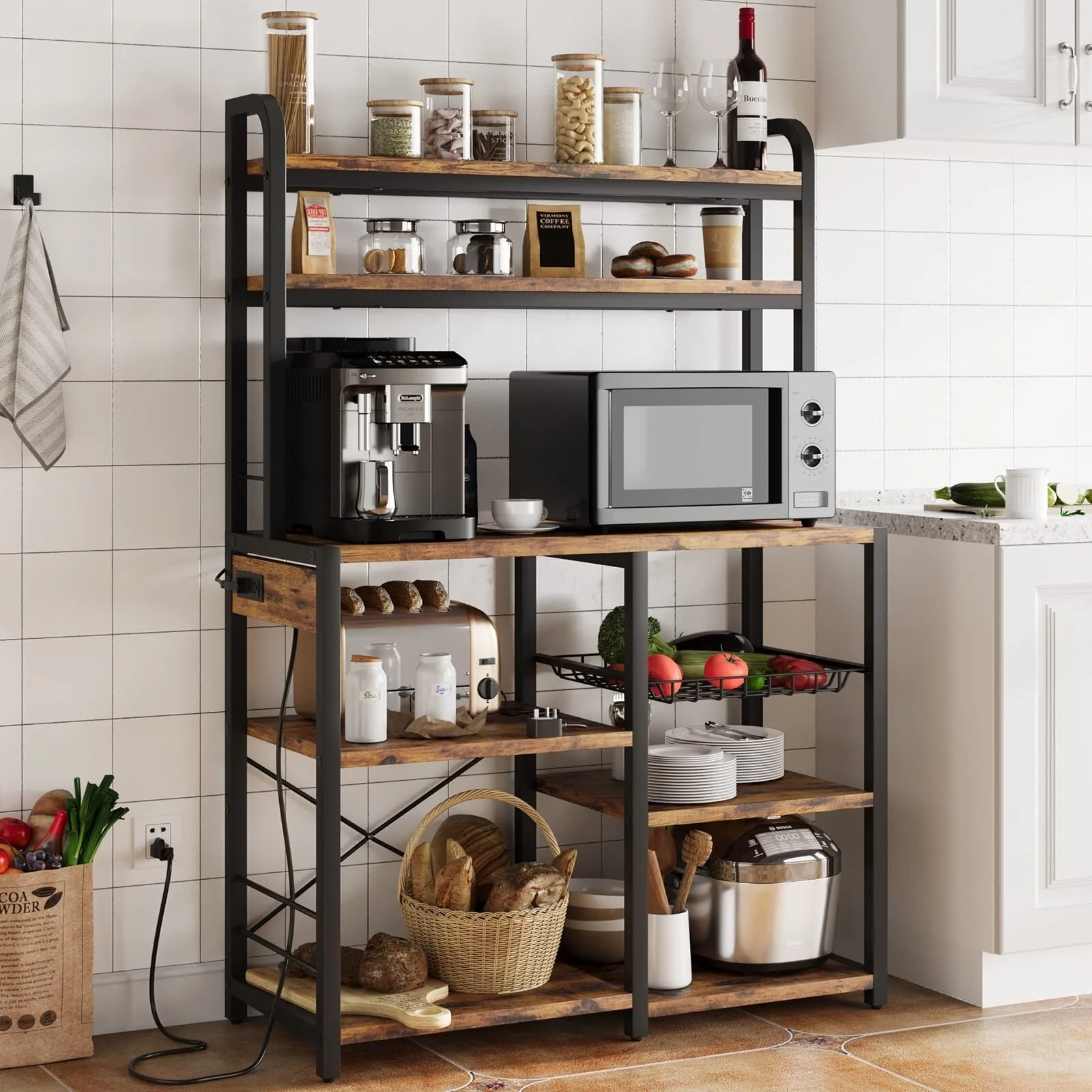 Bakers Rack with Power Outlet