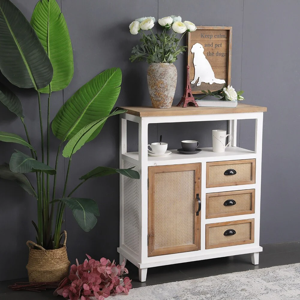 3-Drawers Solid Wood Accent Cabinet