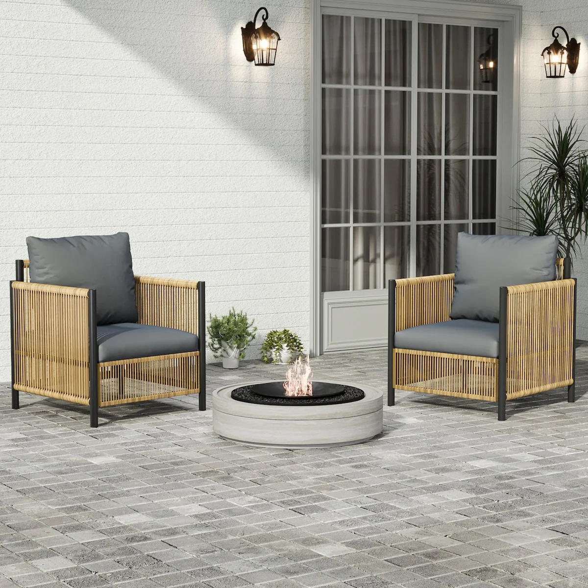 Garden & Outdoor Pe Wicker Sofa Set