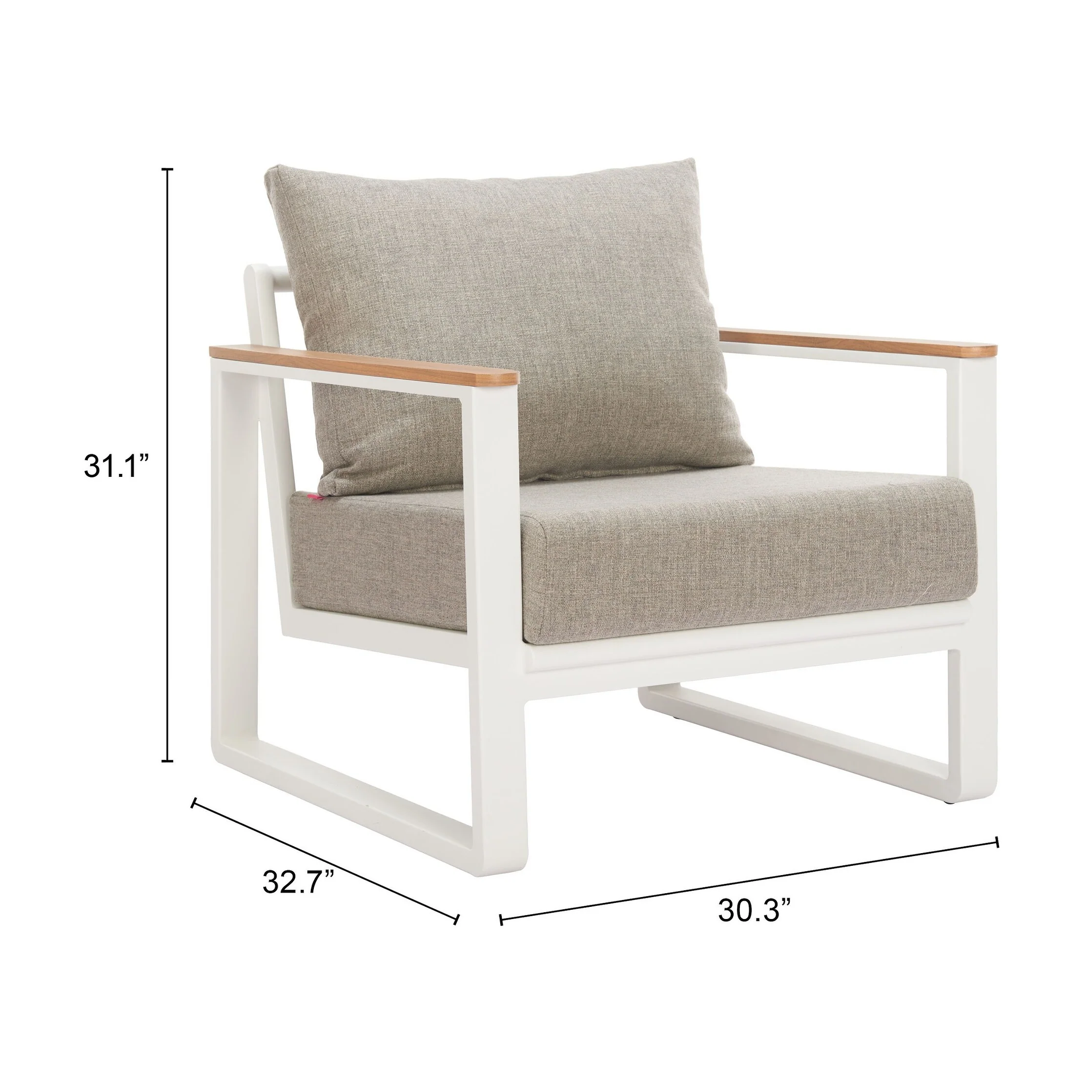 Welt Armchair Taupe & White