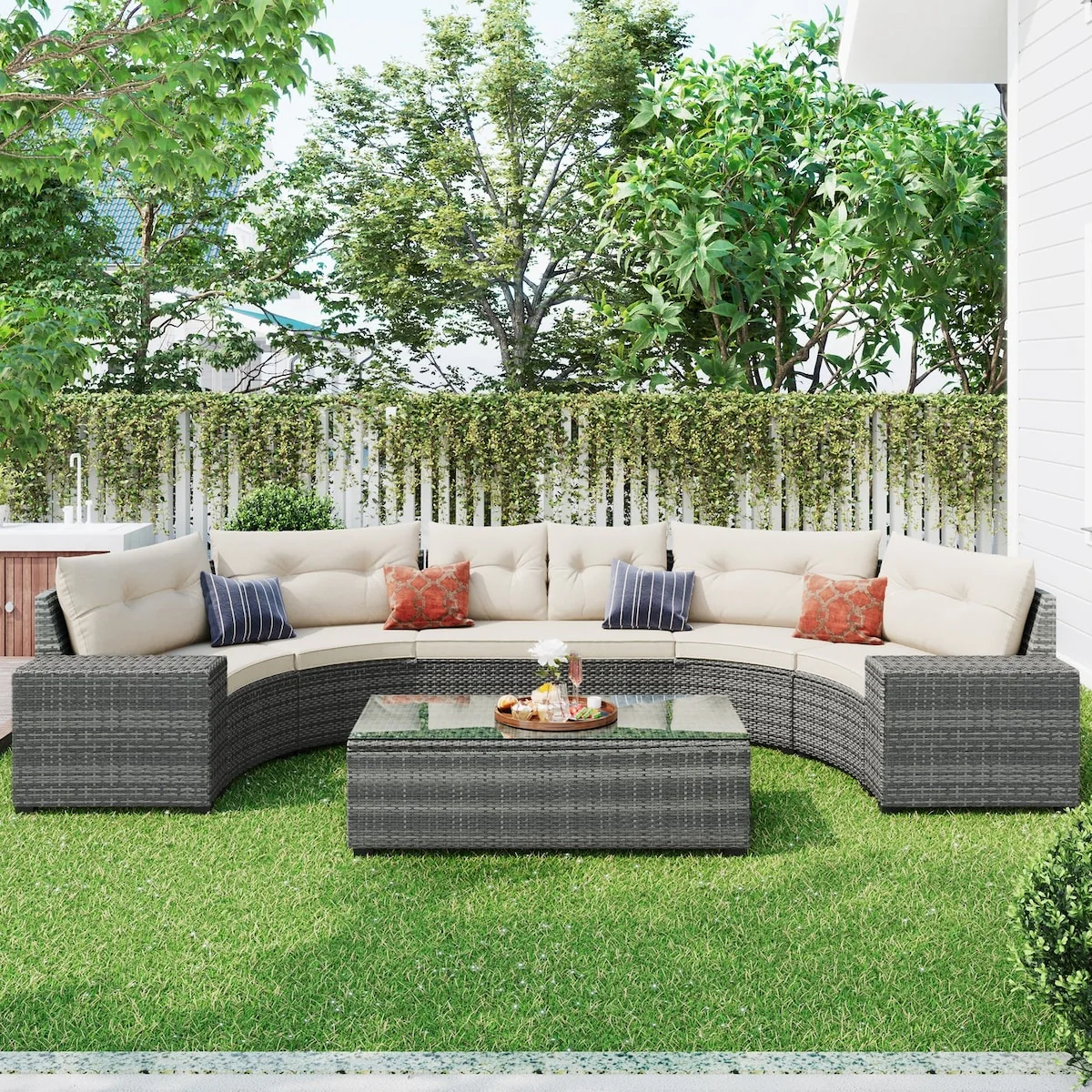 8-Piece Wicker Patio Conversation Set
