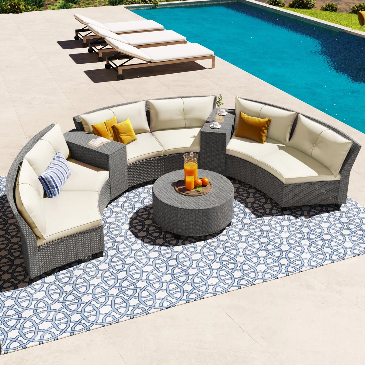 6-Piece Rattan Patio Conversation Set