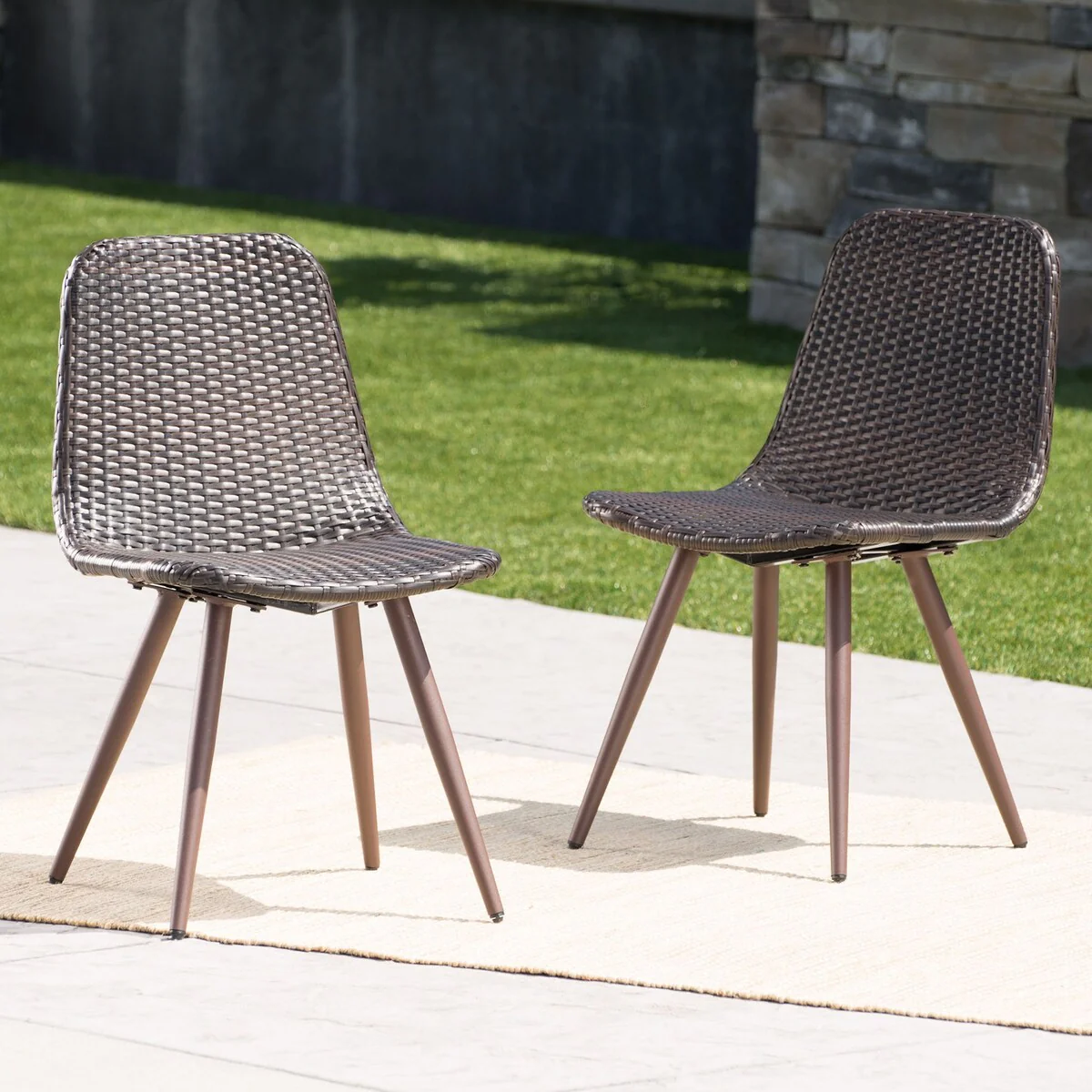 2-Piece Acacia Wood Dining Chair