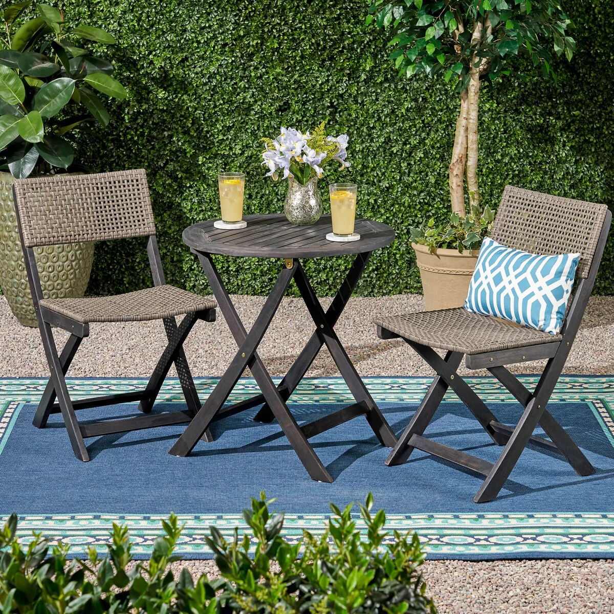 3-Piece Wicker Outdoor Dining Set