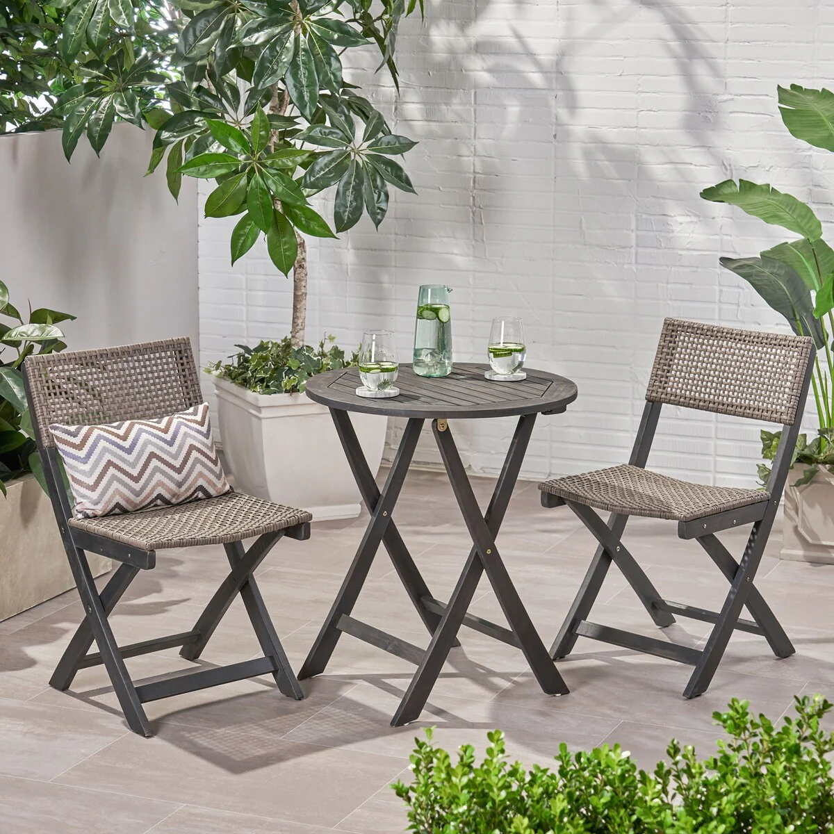 3-Piece Wicker Outdoor Dining Set