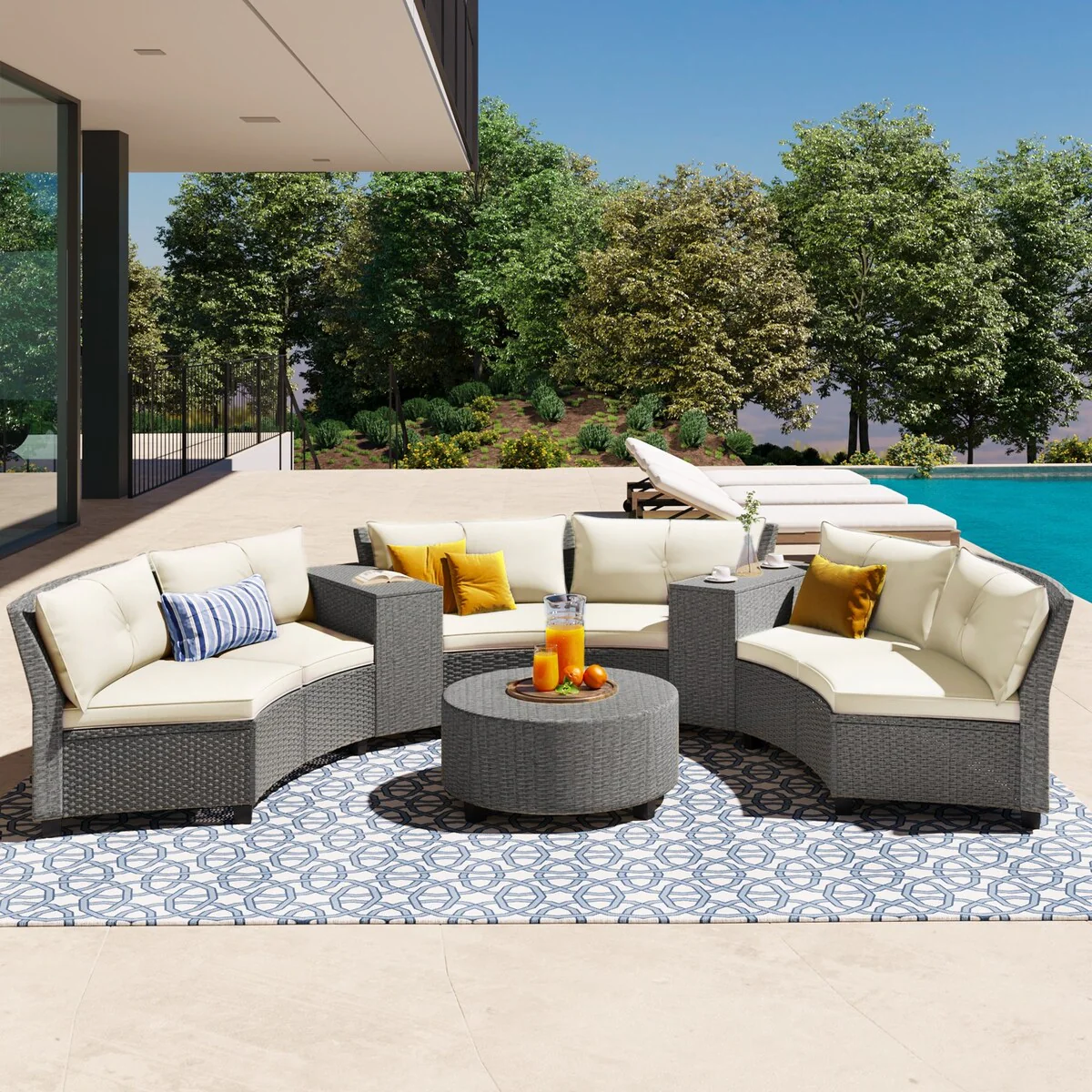 6-Piece Rattan Patio Conversation Set