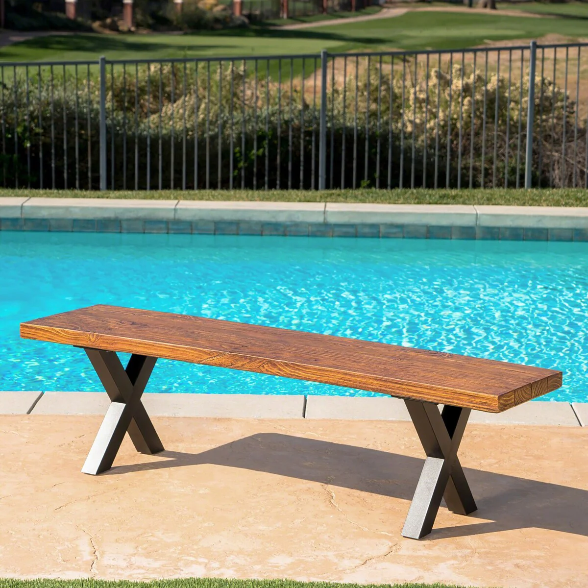1-Piece Concrete Outdoor Bench