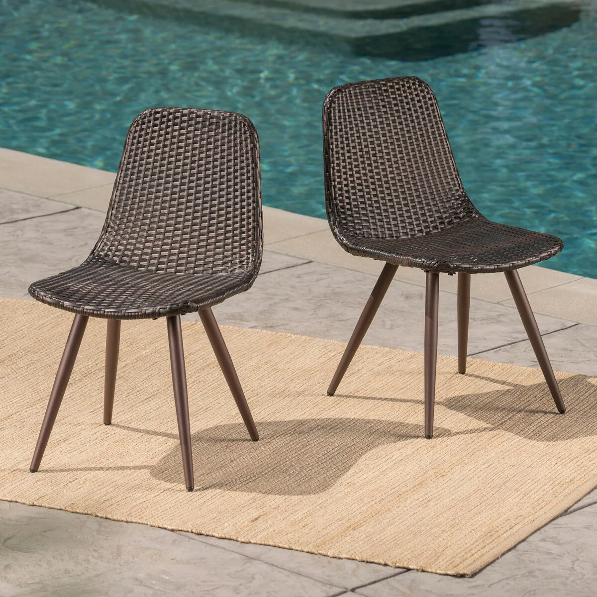 2-Piece Acacia Wood Dining Chair