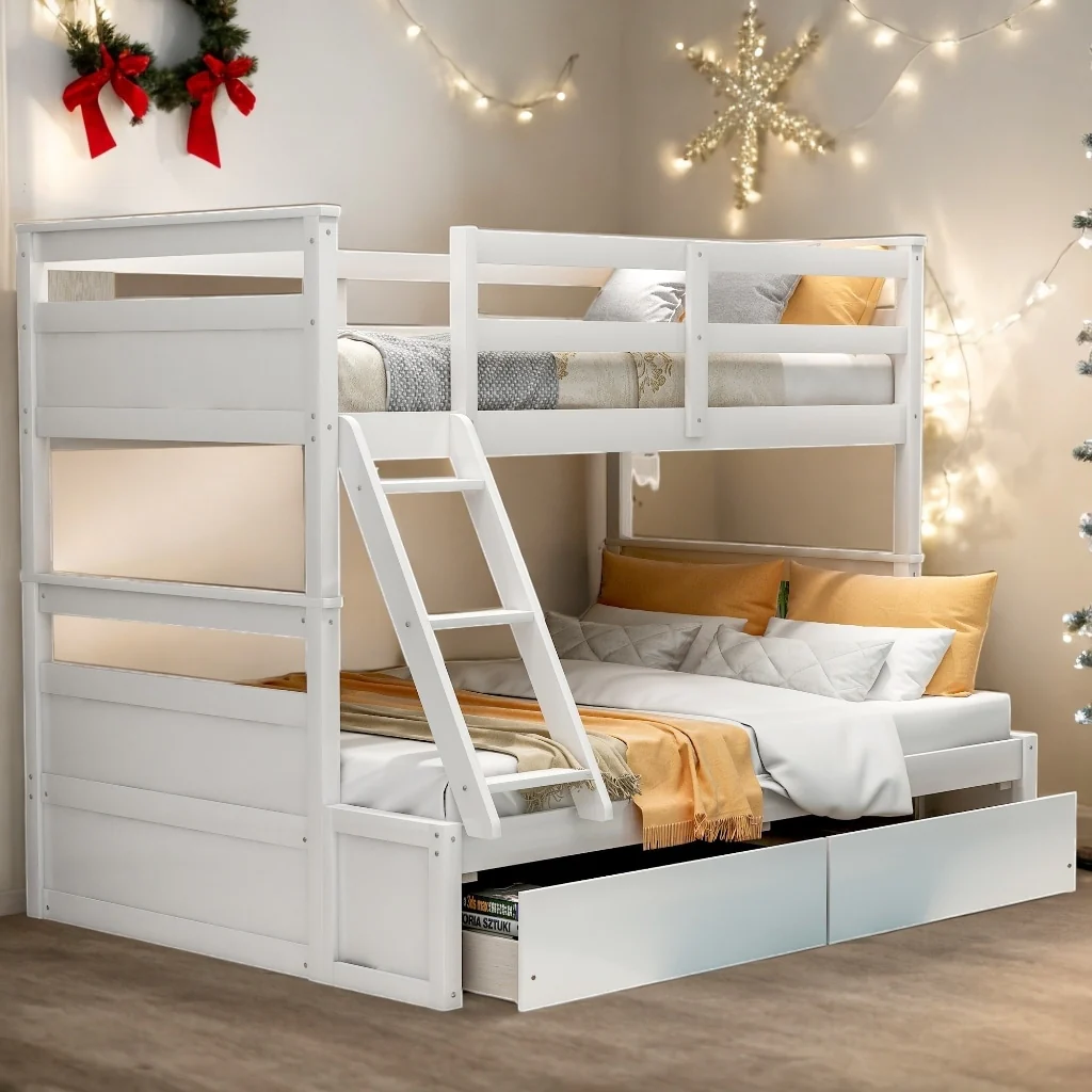 Twin over Full Bunk Bed with Storage