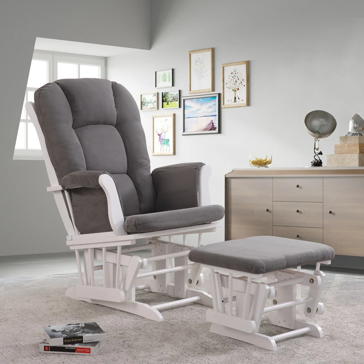 Josiah Glider with Ottoman