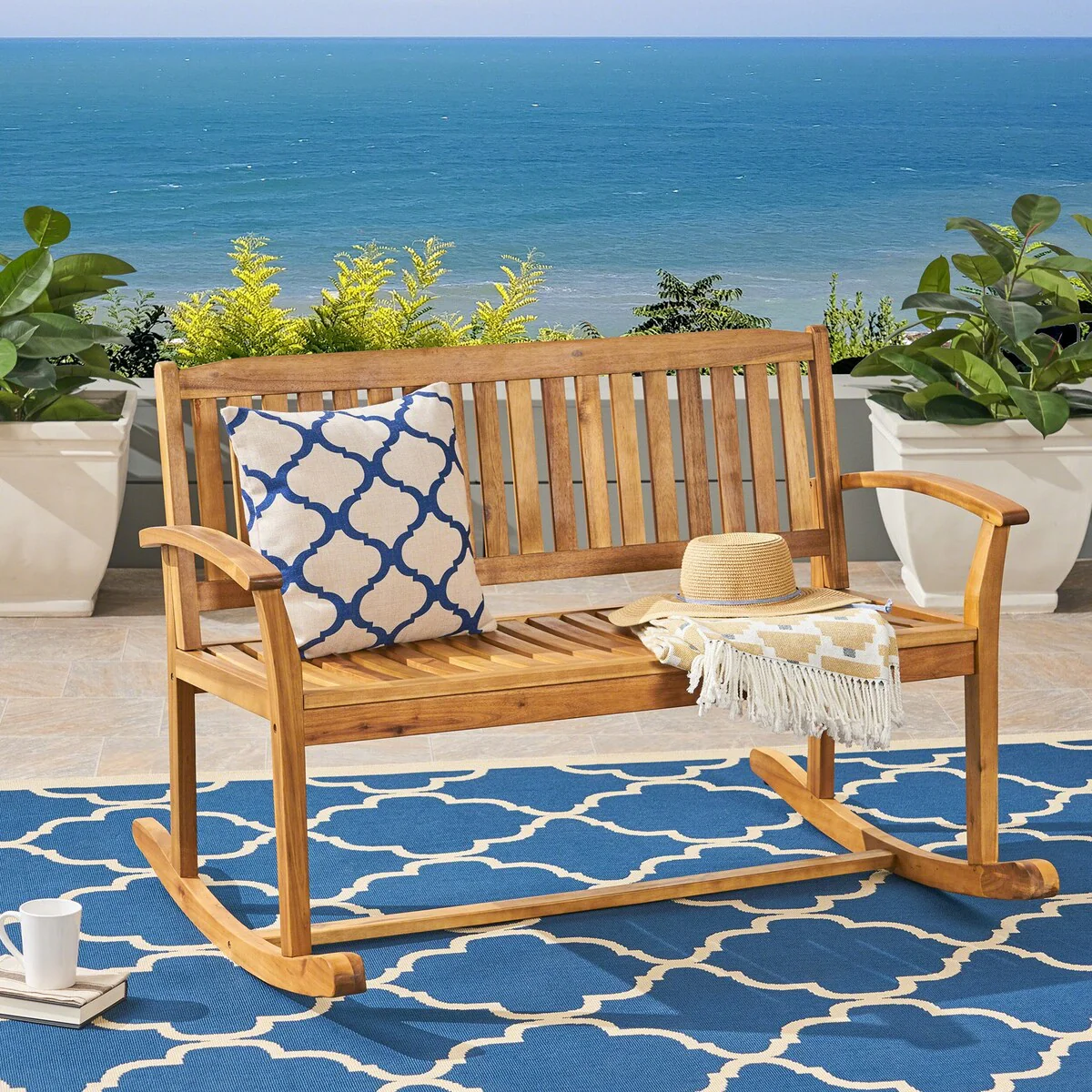1-Piece Acacia Wood Patio Chair