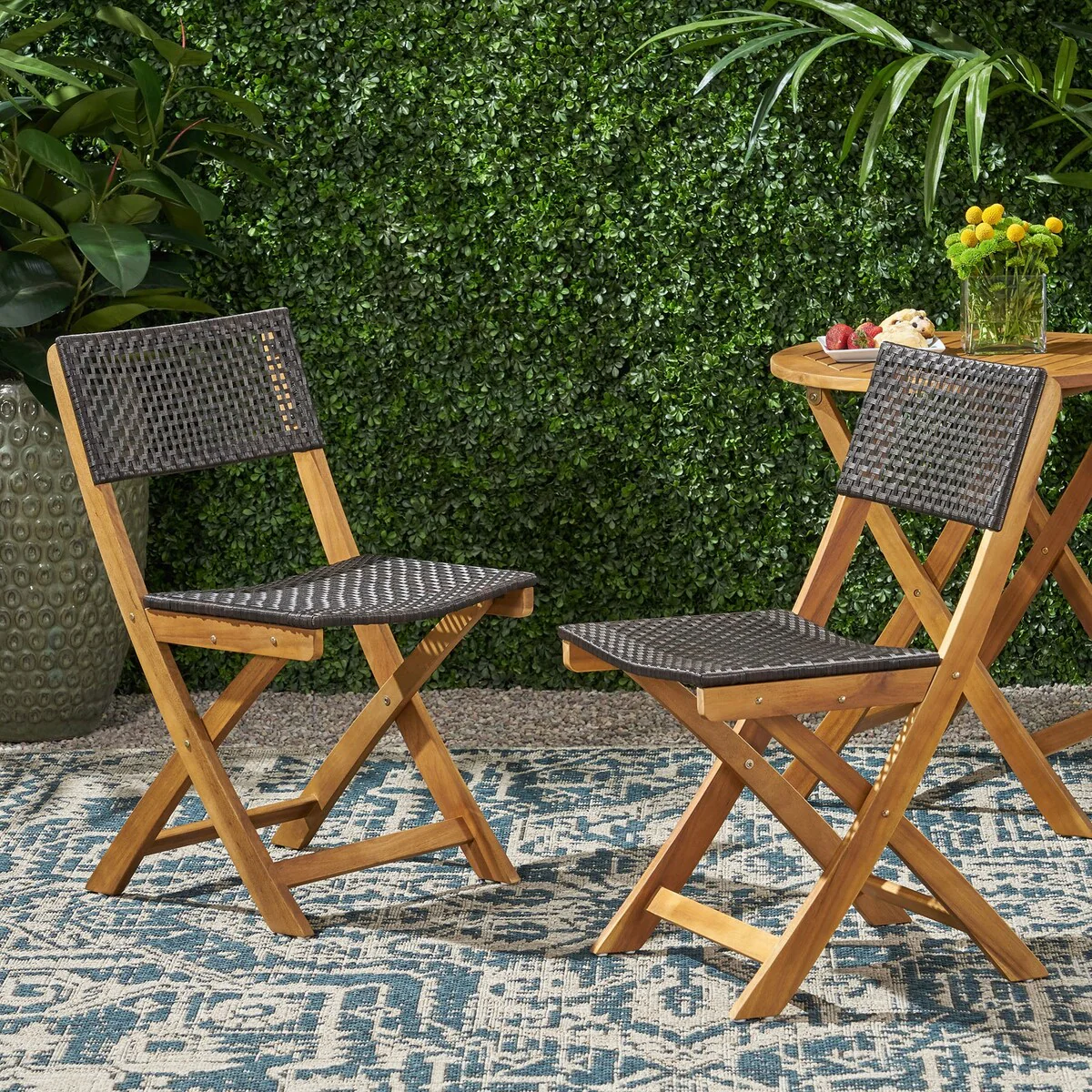 2-Piece Acacia Wood Camping Chair