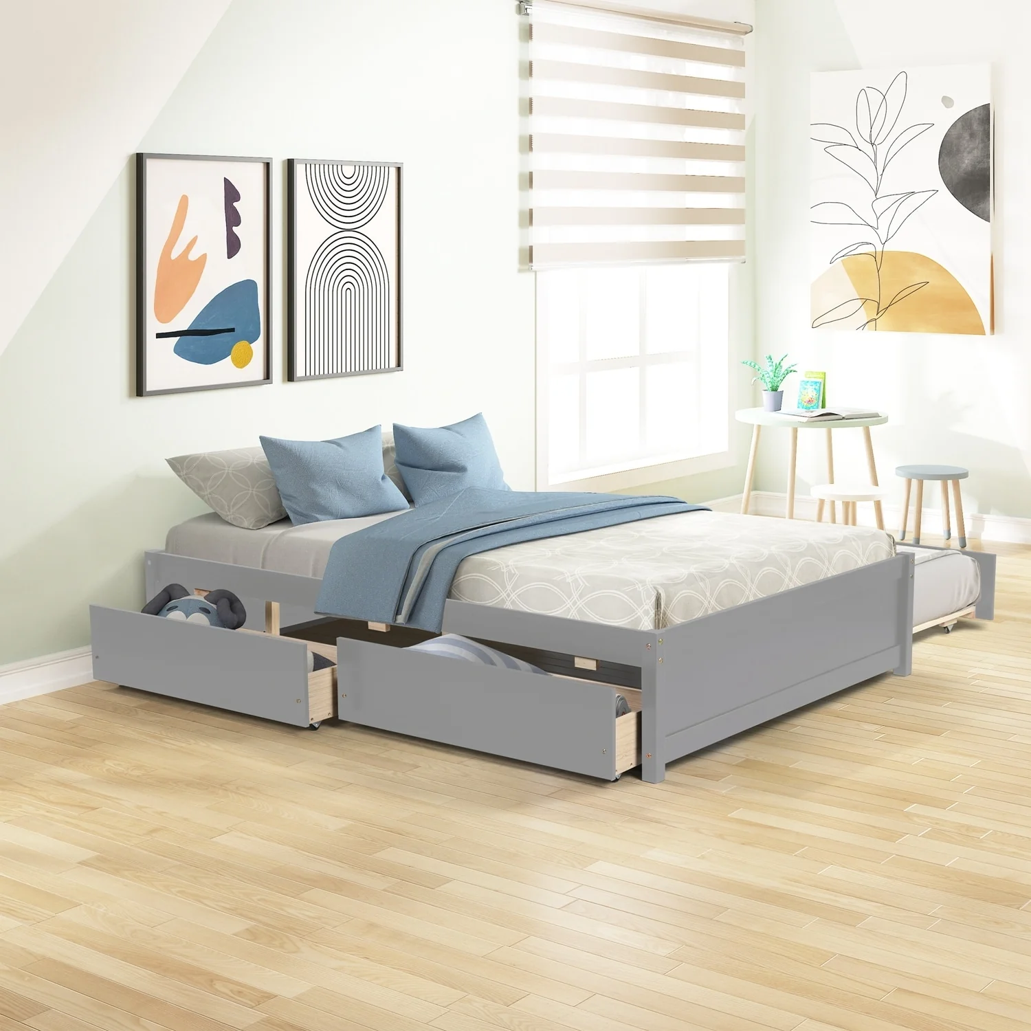 Full Bed With Trundle And Drawers