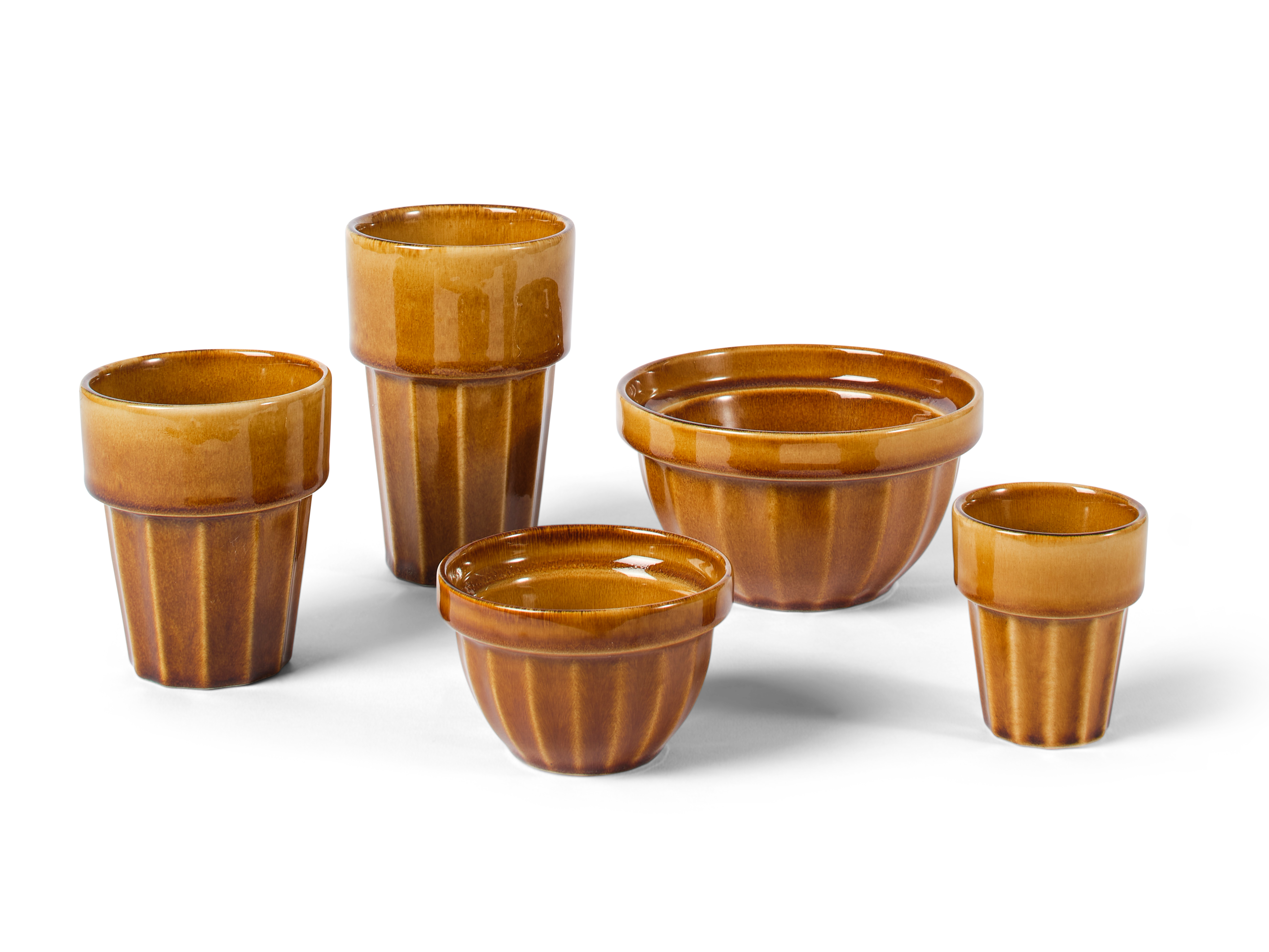 BLEND BROWN Bowl 17,5 CL bruin - set van 4 H 6 cm - Ø 9 cm