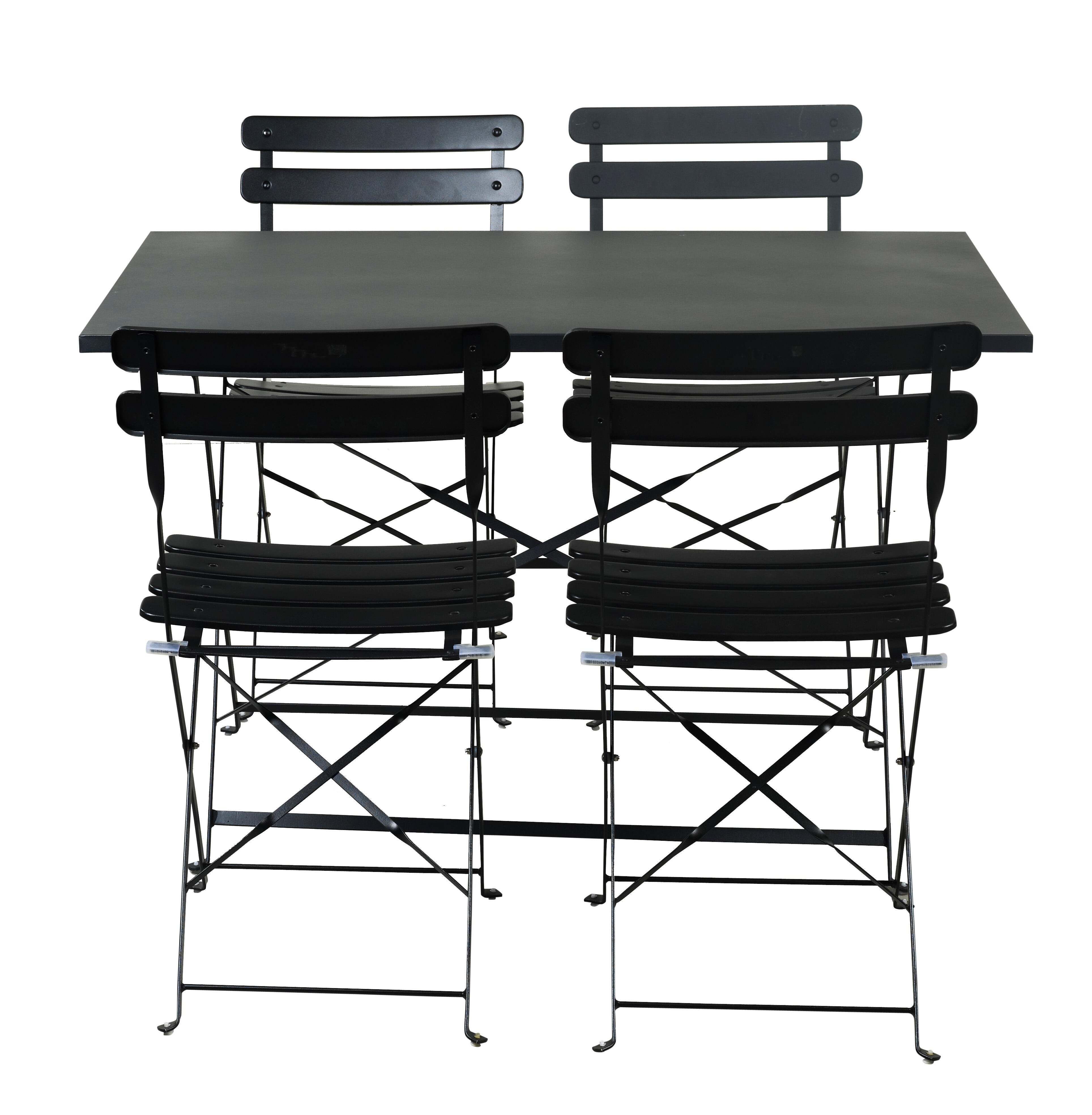 IMPERIAL Bistroset rechthoekig zwartH 71 x B 70 x L 110 cm - CASA