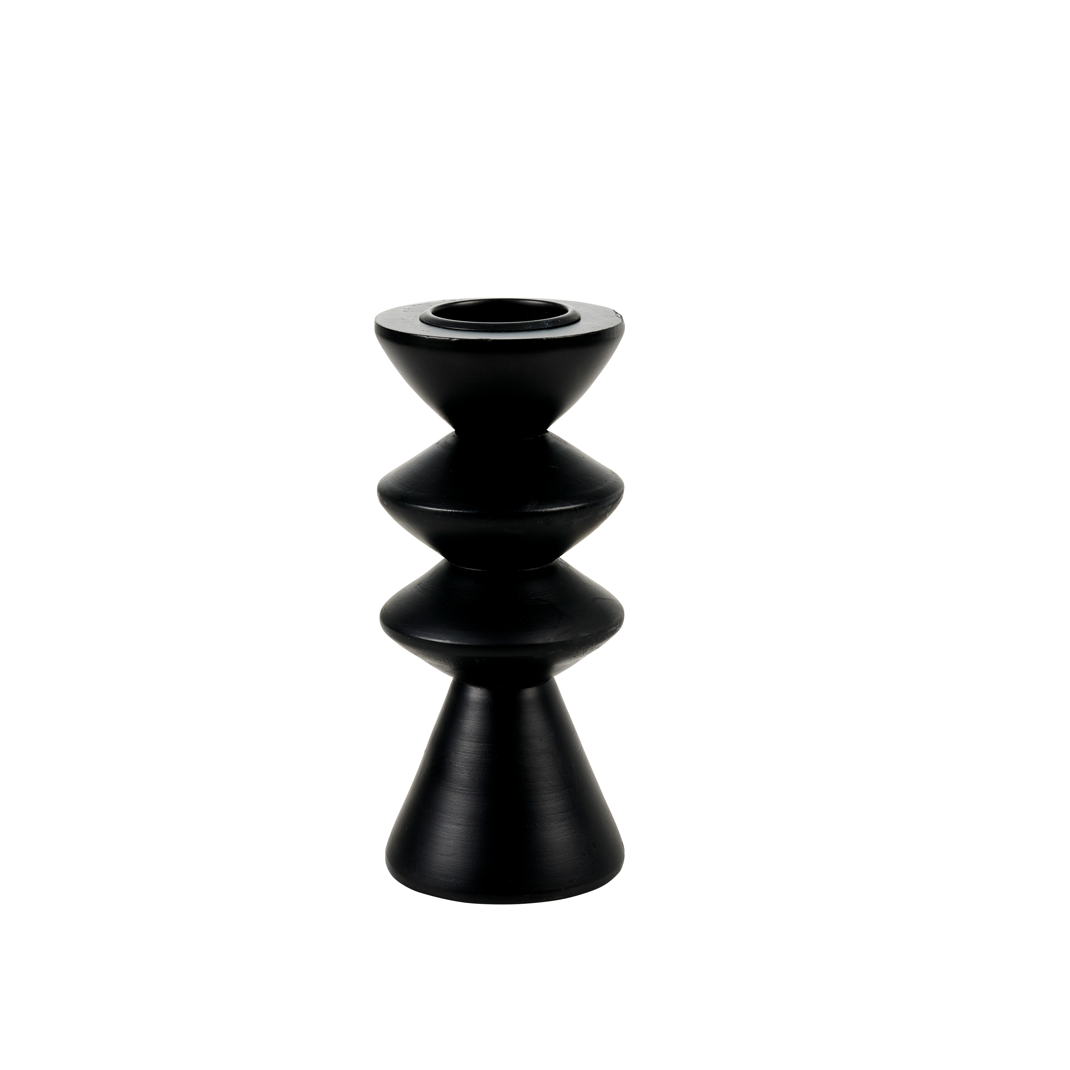 ZIGZAG Theelichthouder zwartH 17,5 cm - Ø 7,3 cm
