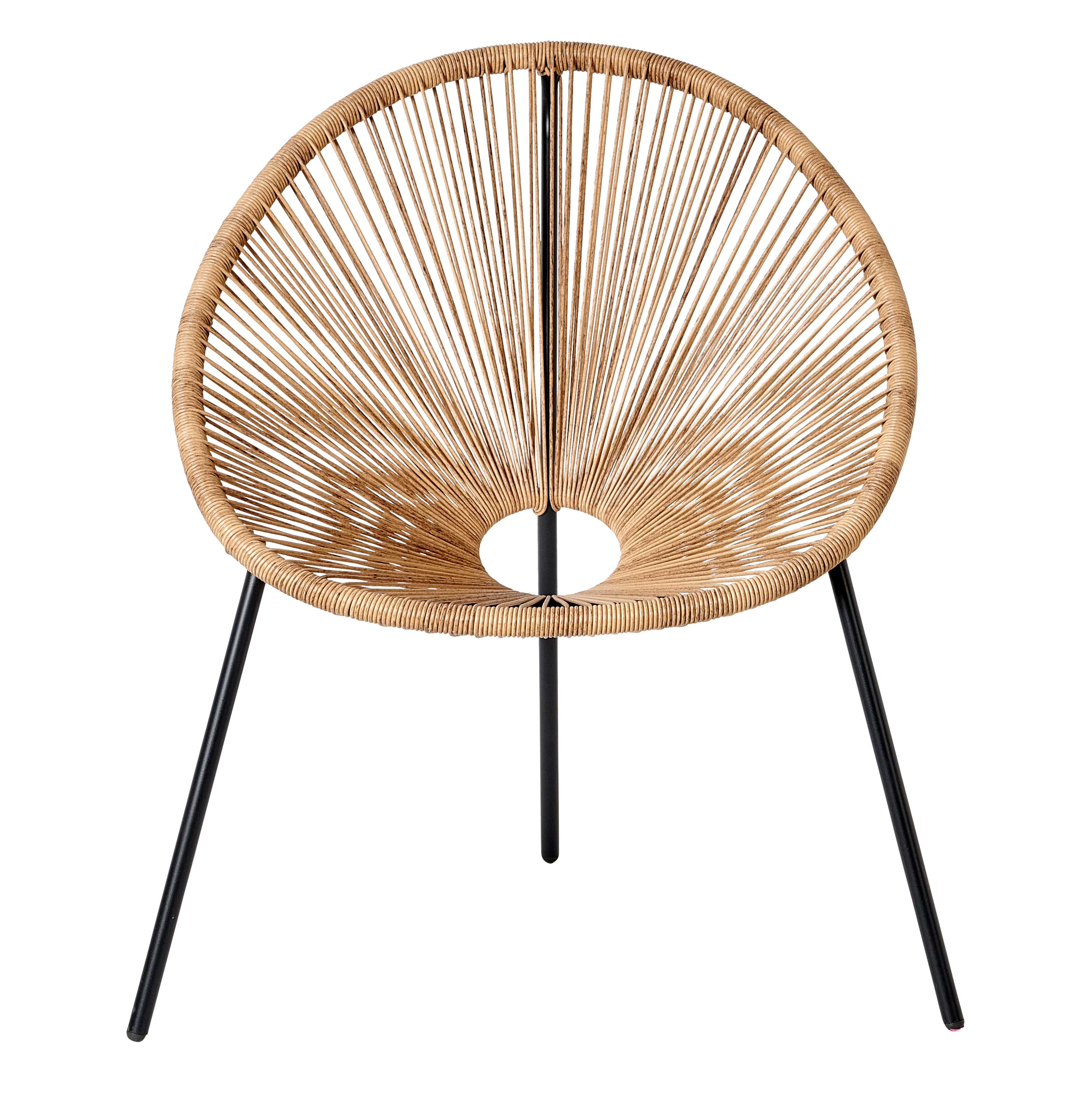 ACAPULCO Lounge stoel zwart, naturelH 82 x B 75 x D 69 cm - CASA