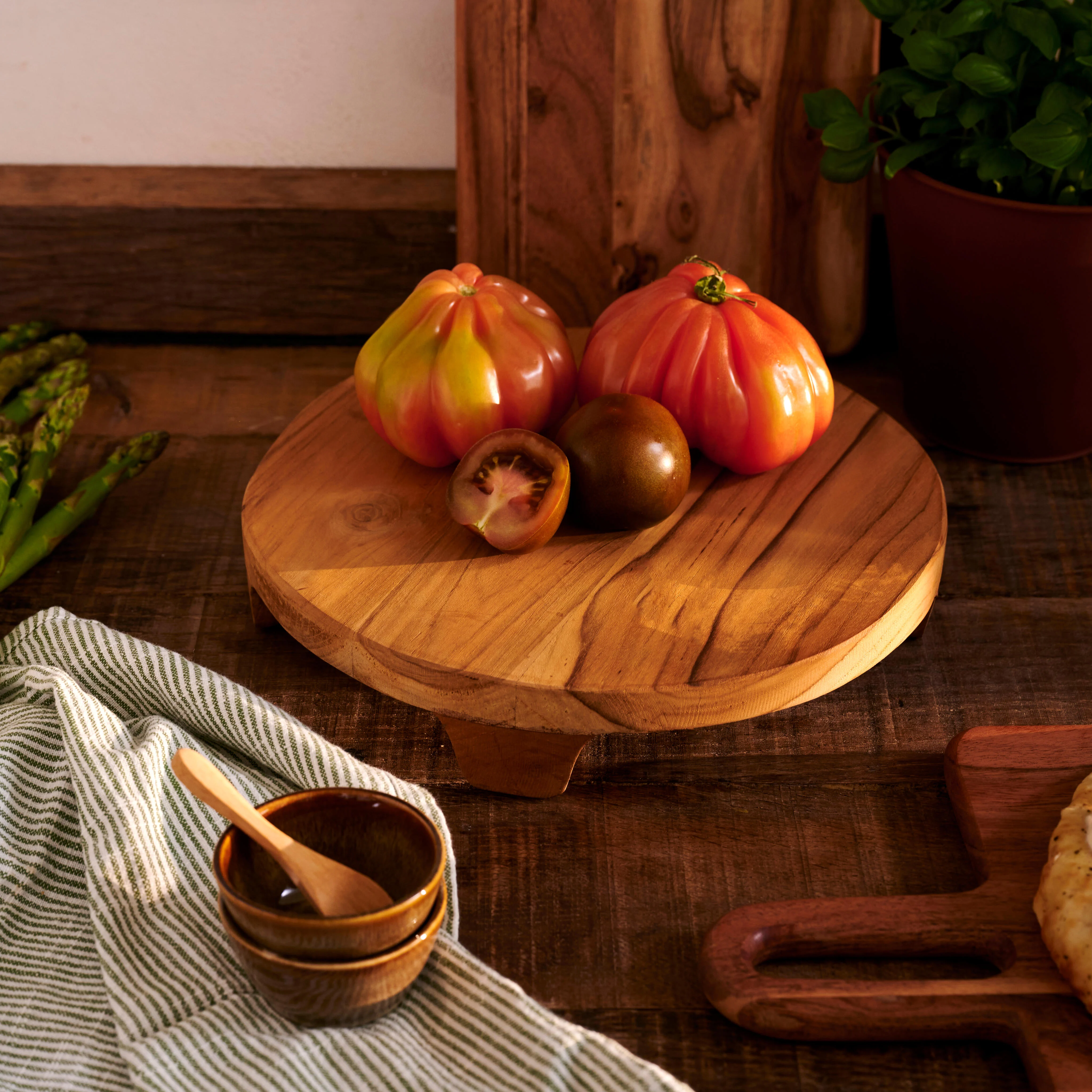 TEAK Staander naturelH 5 cm - Ø 20 cm