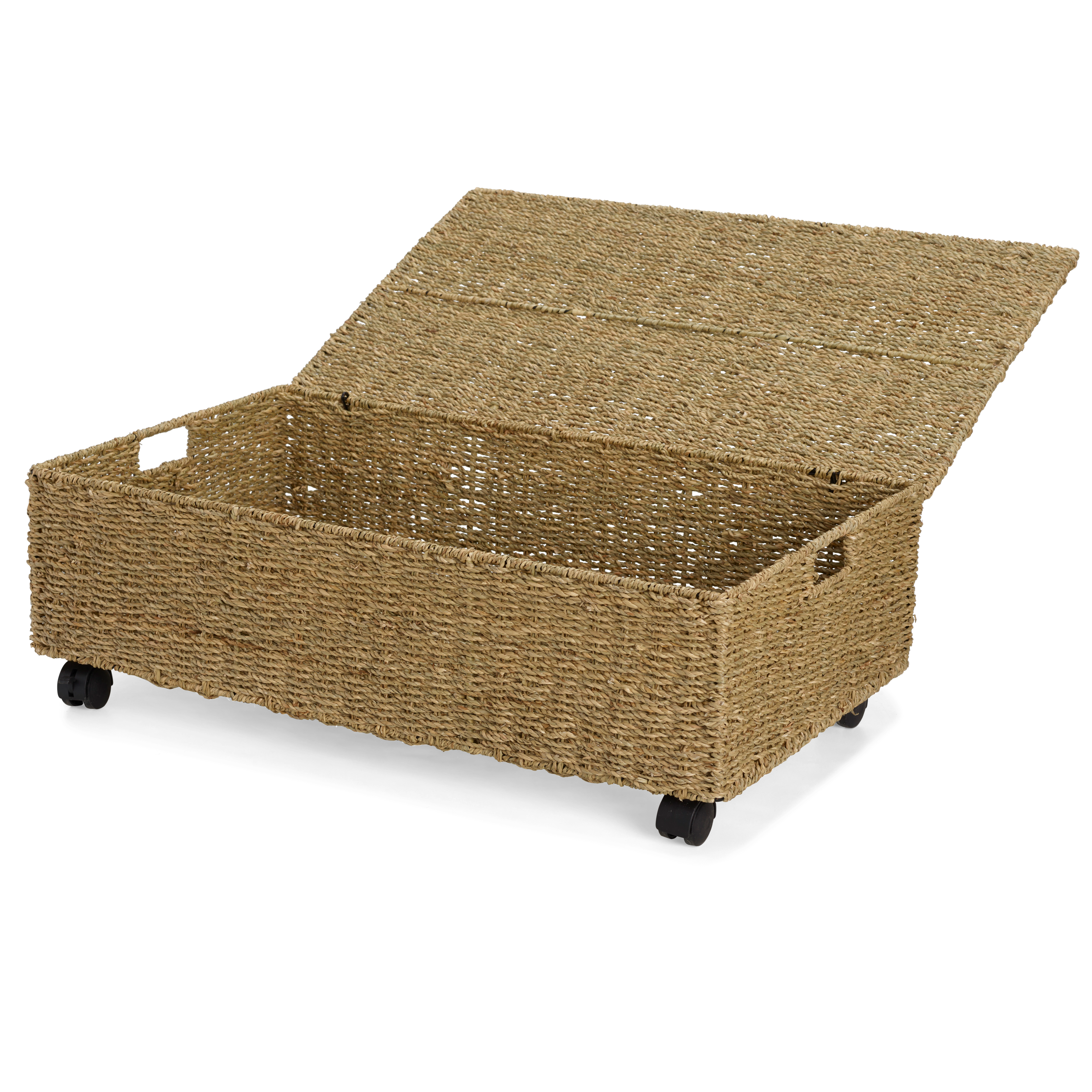 MYKONOS Opbergkoffer L met wieltjes naturelH 18 x B 70 x D 40 cm