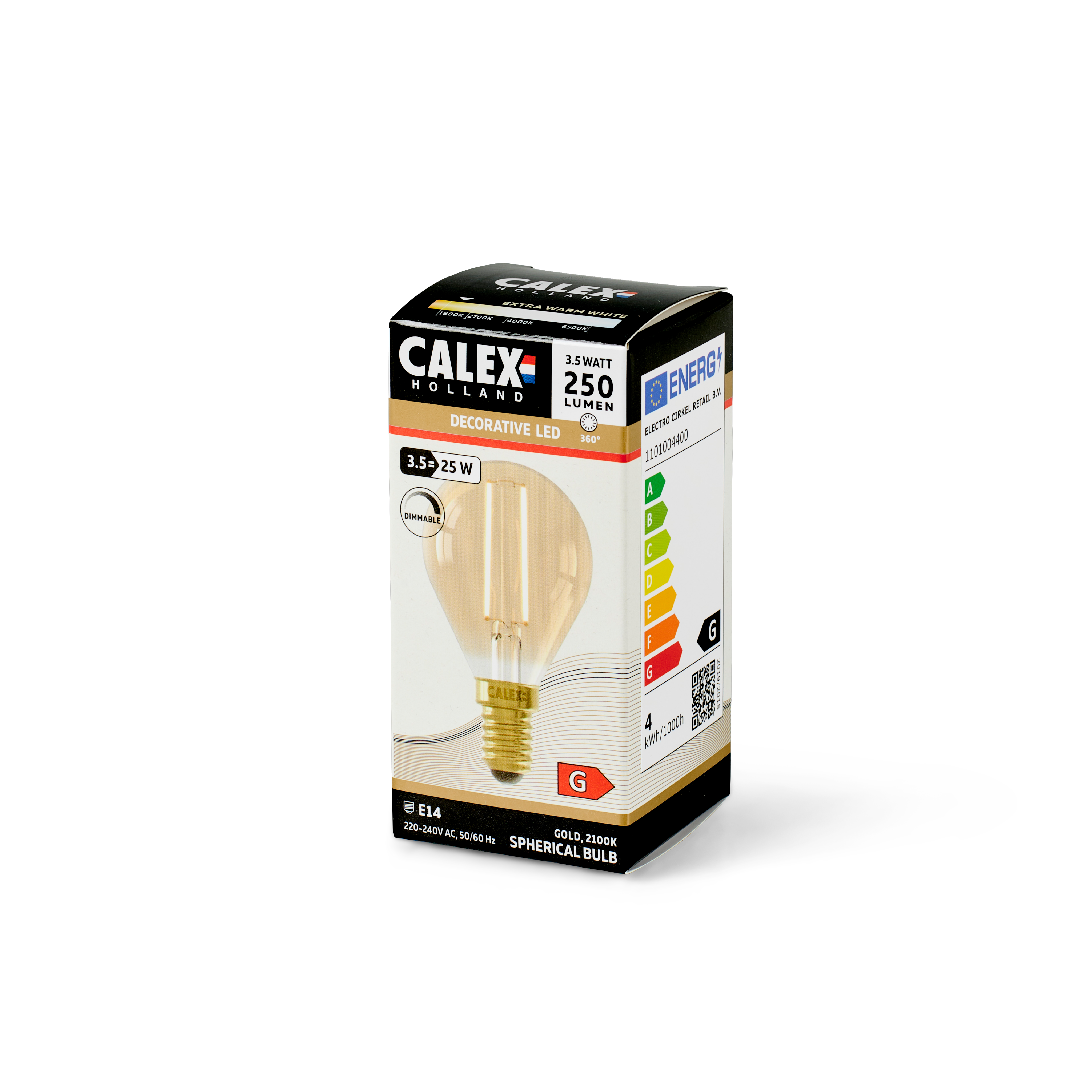 CALEX Filamentlamp E14 goudØ 4,5 cm