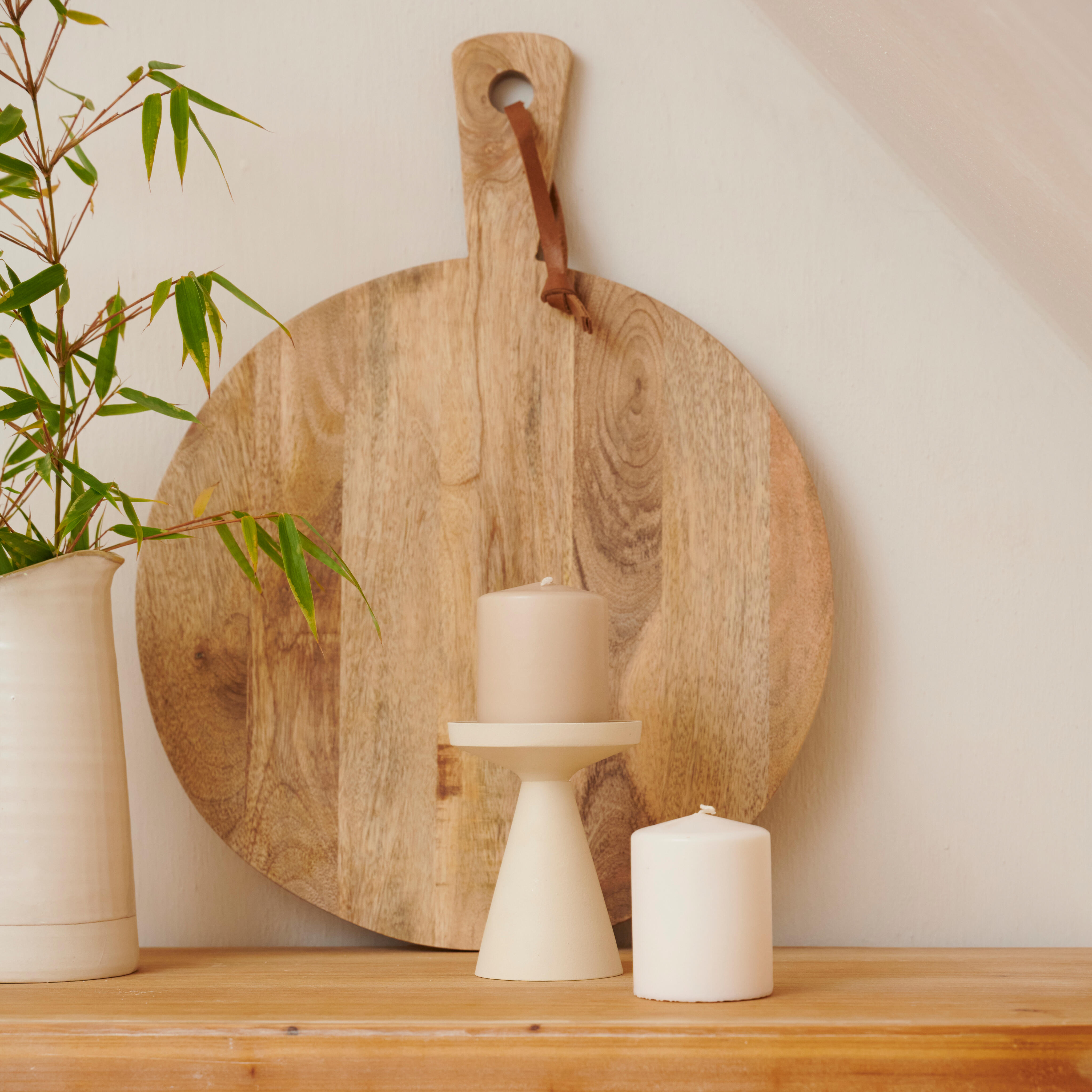 PURE LUXURY Serveerplank naturelH 1,8 x B 53 cm - Ø 40 cm