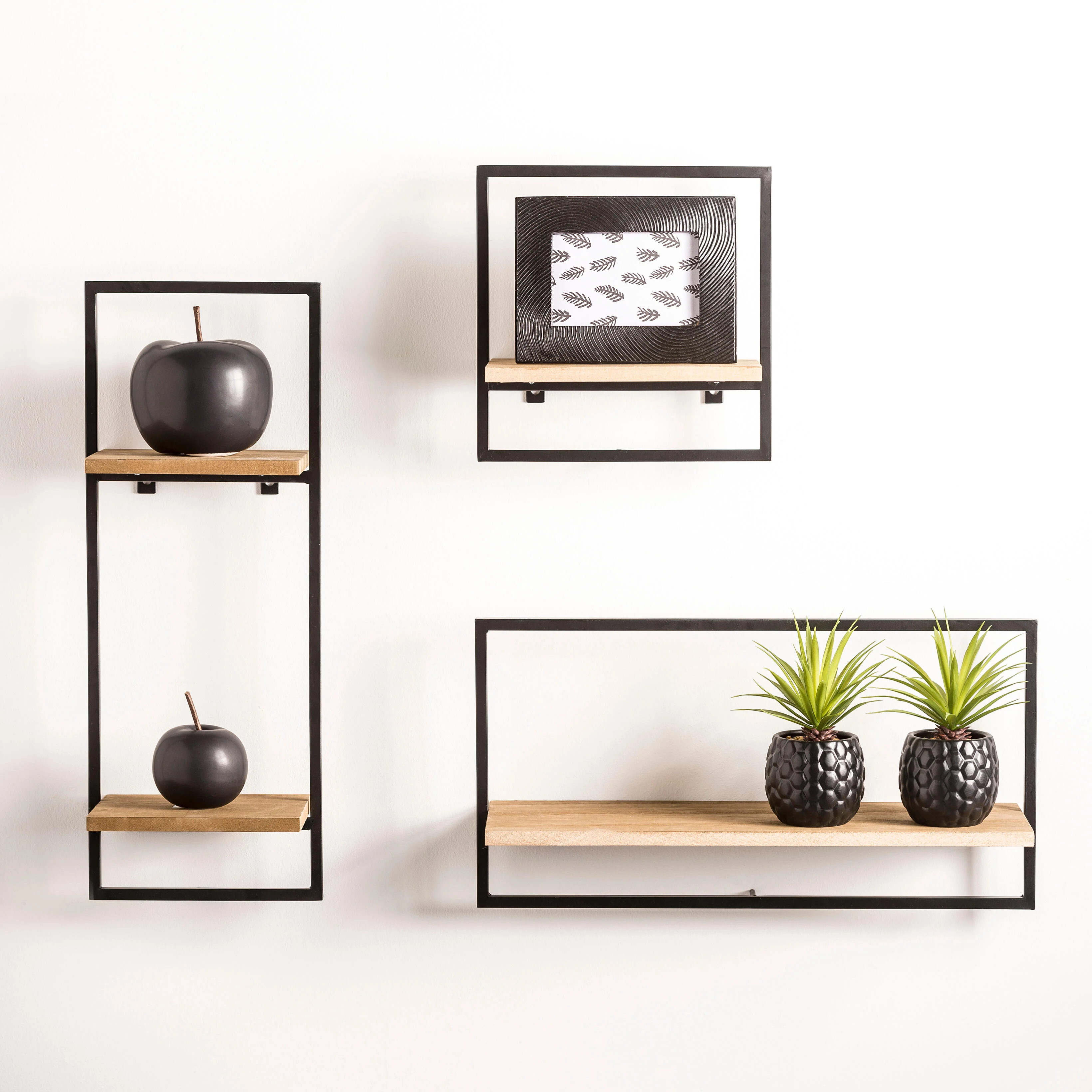 MIX&MATCH Hangrek zwart, naturelH 25 x B 48 x D 15 cm
