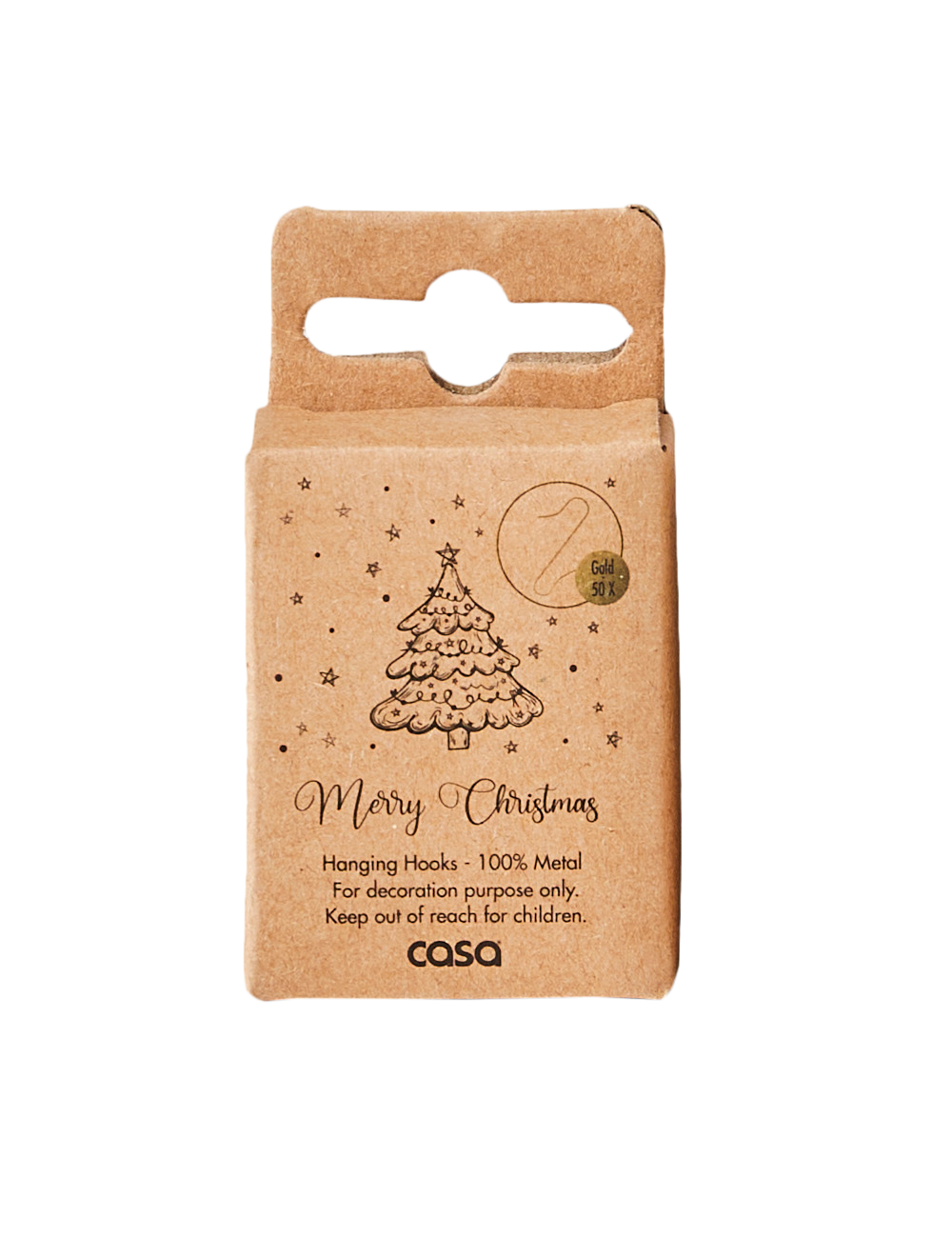 X-MAS Ophanghaakjes set van 50 goud