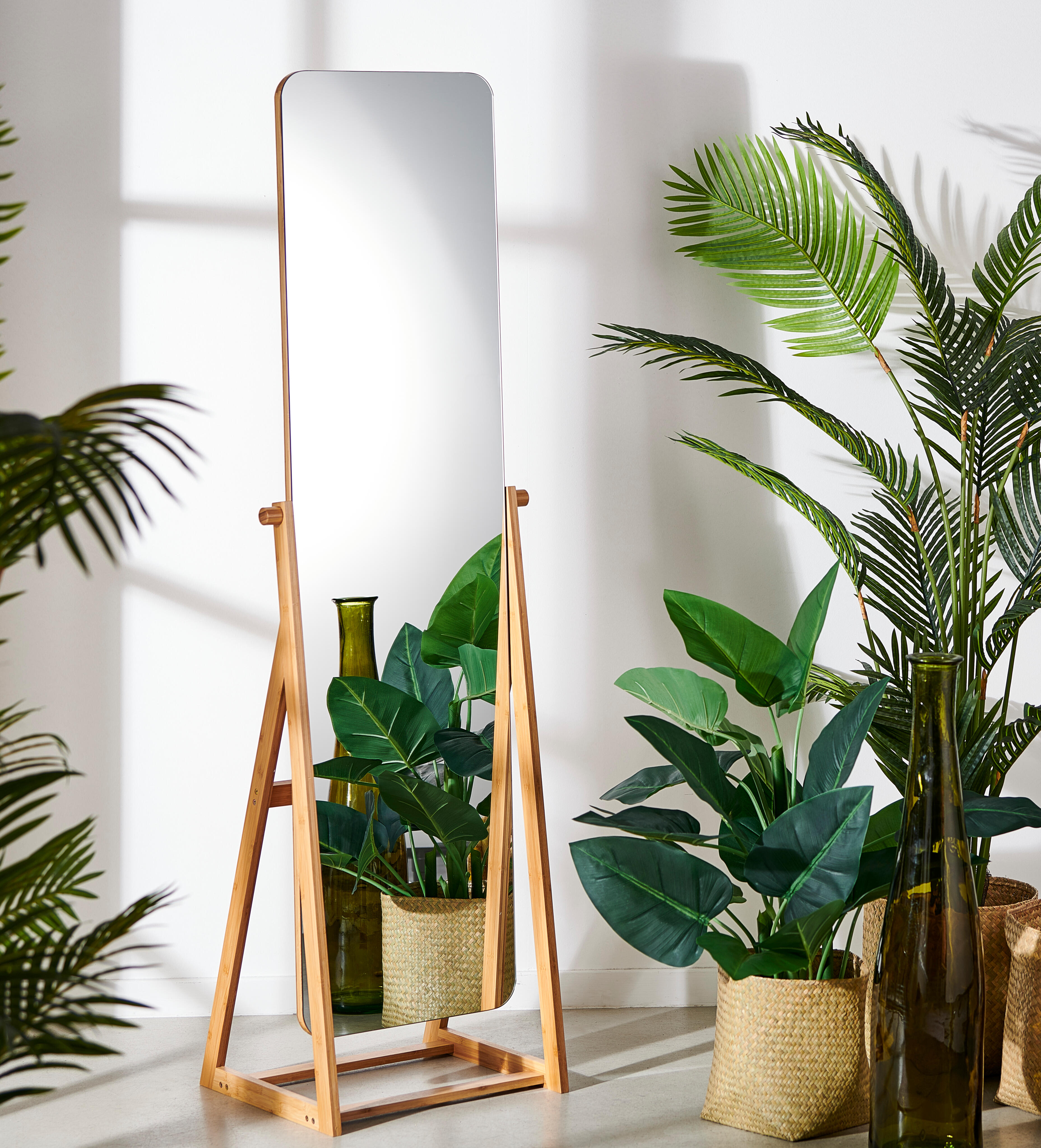 BAMBOO Passpiegel bruinH 172 x B 47 x D 42 cm