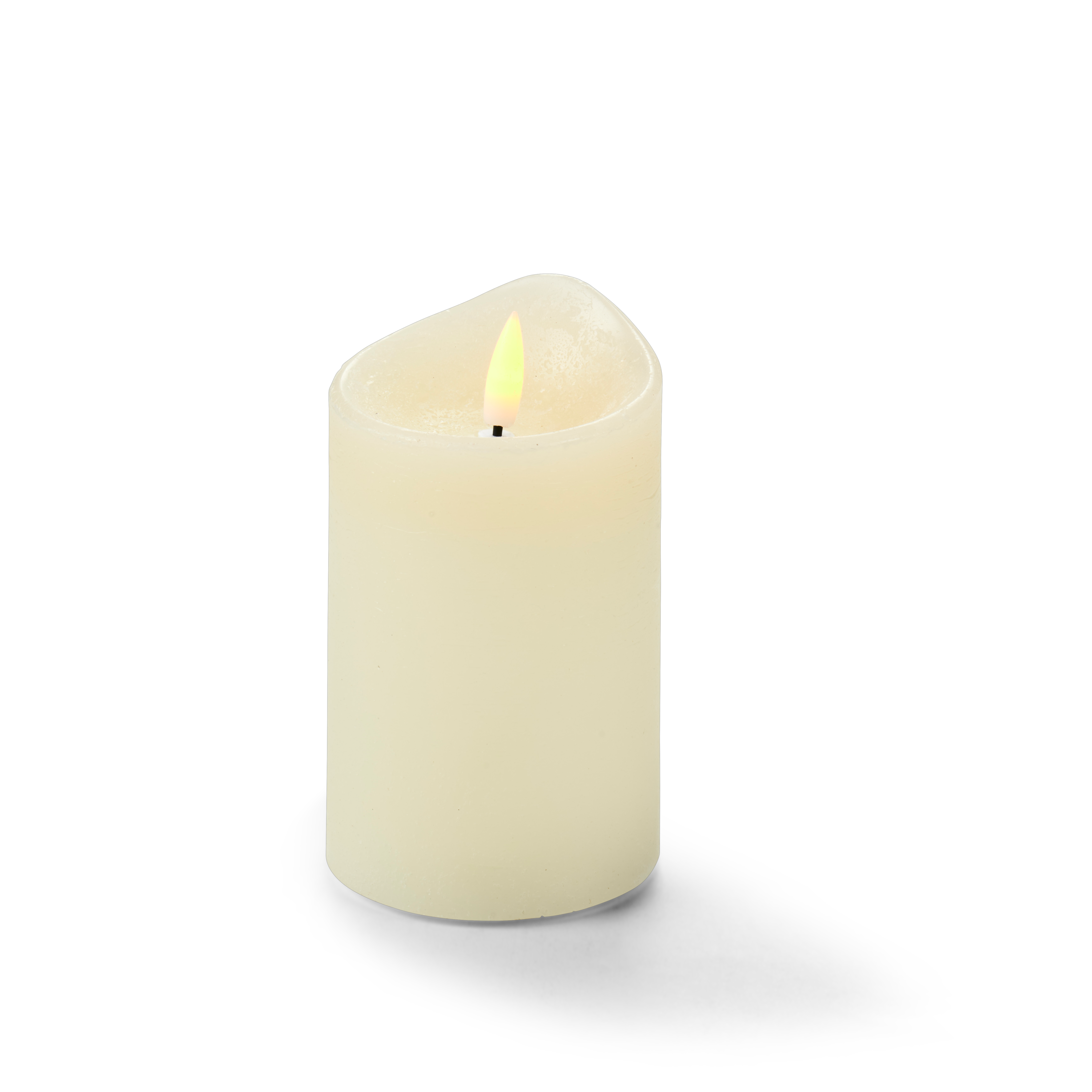 RUSTIC Kaars met led grijsH 12,5 cm - Ø 7,5 cm