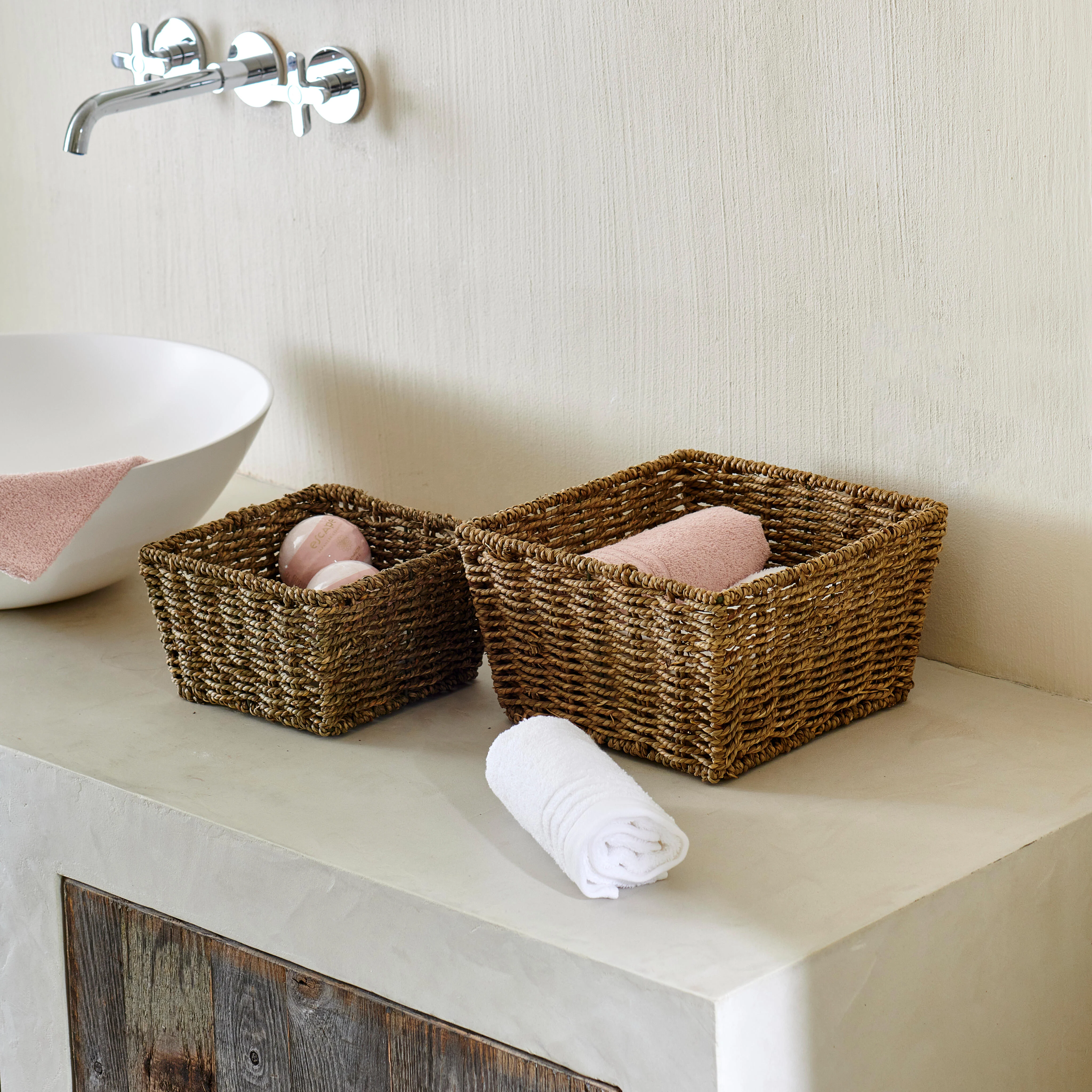 CALI SEAGRASS Mand naturelH 14 x B 25 x D 25 cm - CASA