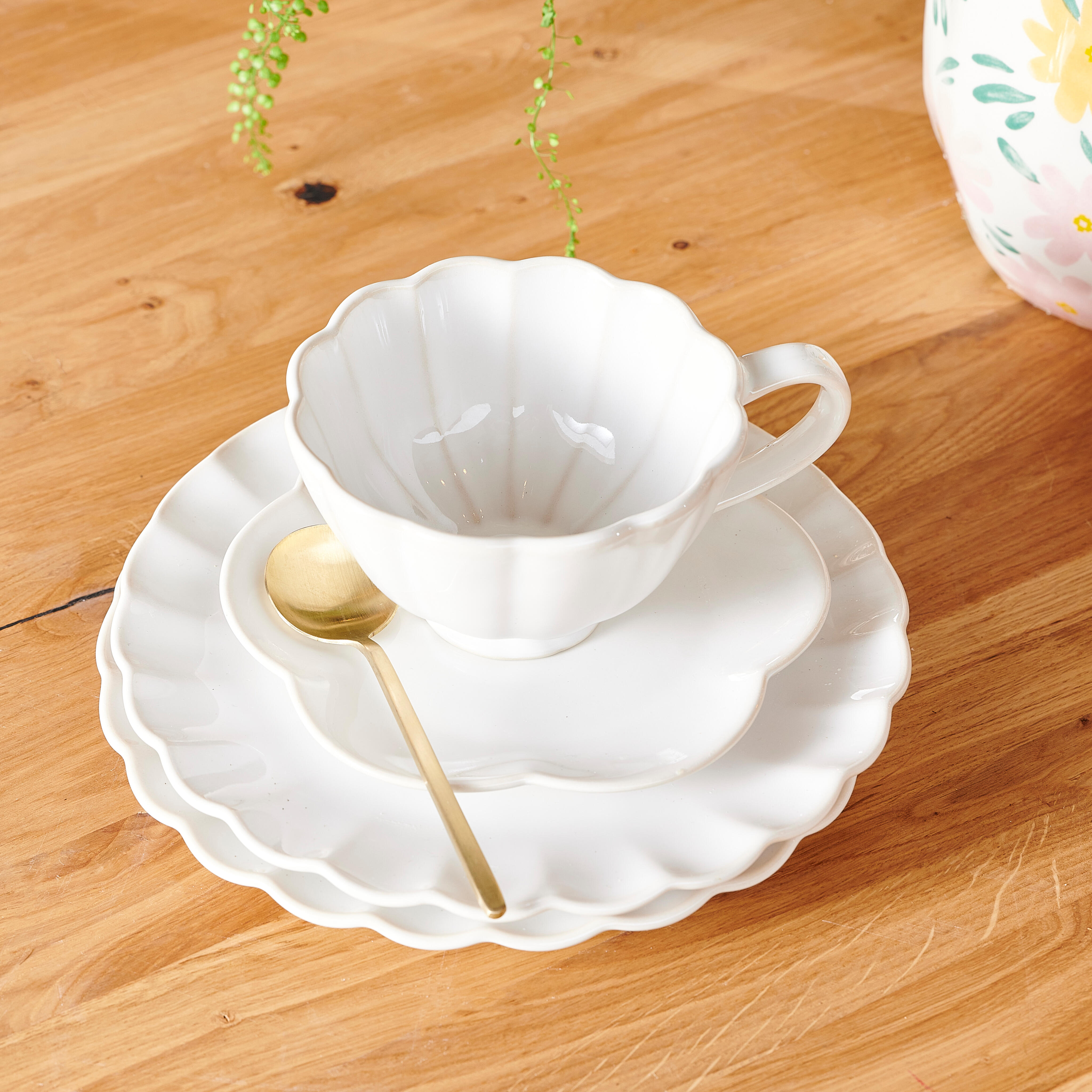 DAHLIA Jumbomok 40 CL wit - set van 4 H 7 cm - Ø 11,5 cm