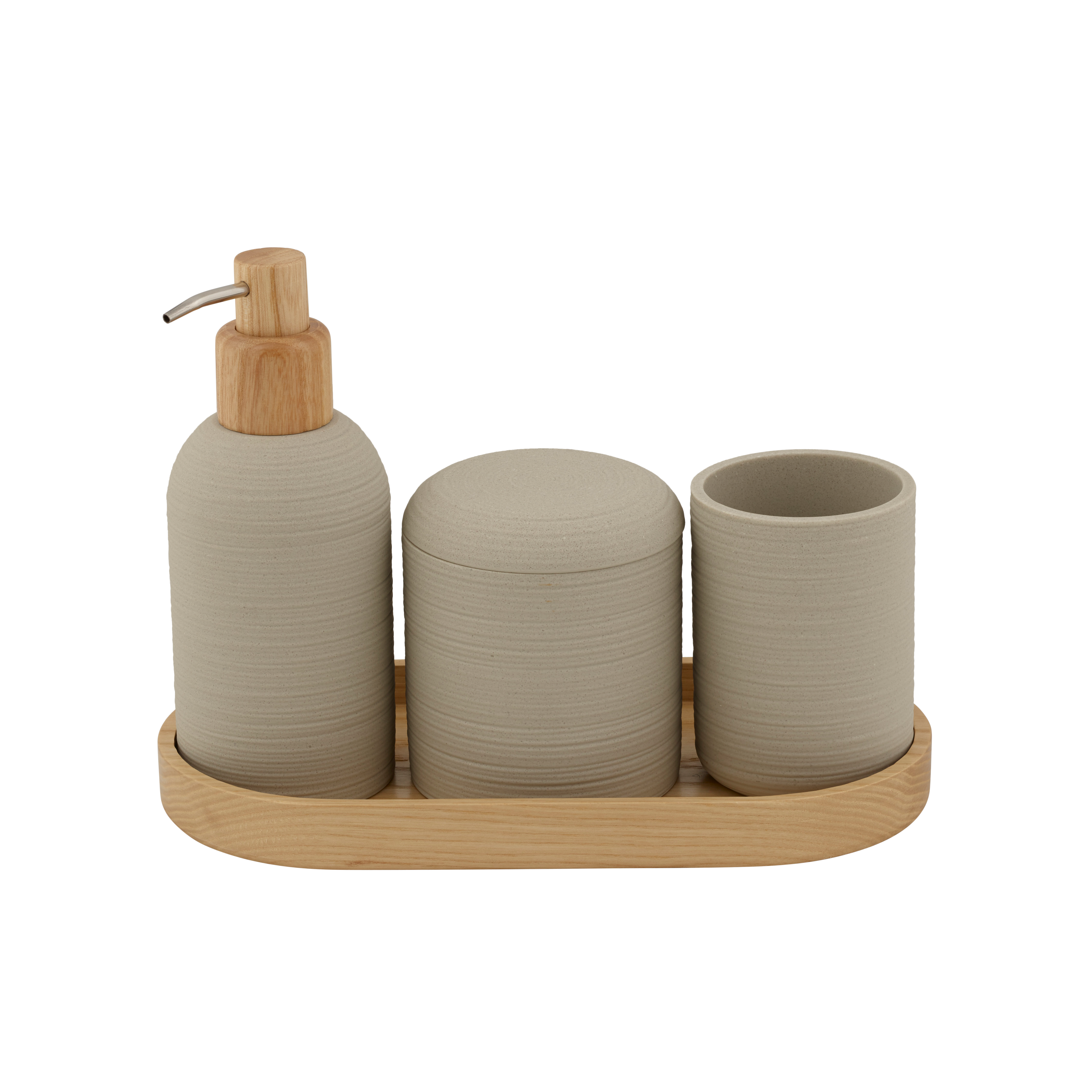 YUKI Tandenborstelhouder beigeH 10,5 cm - Ø 7,5 cm