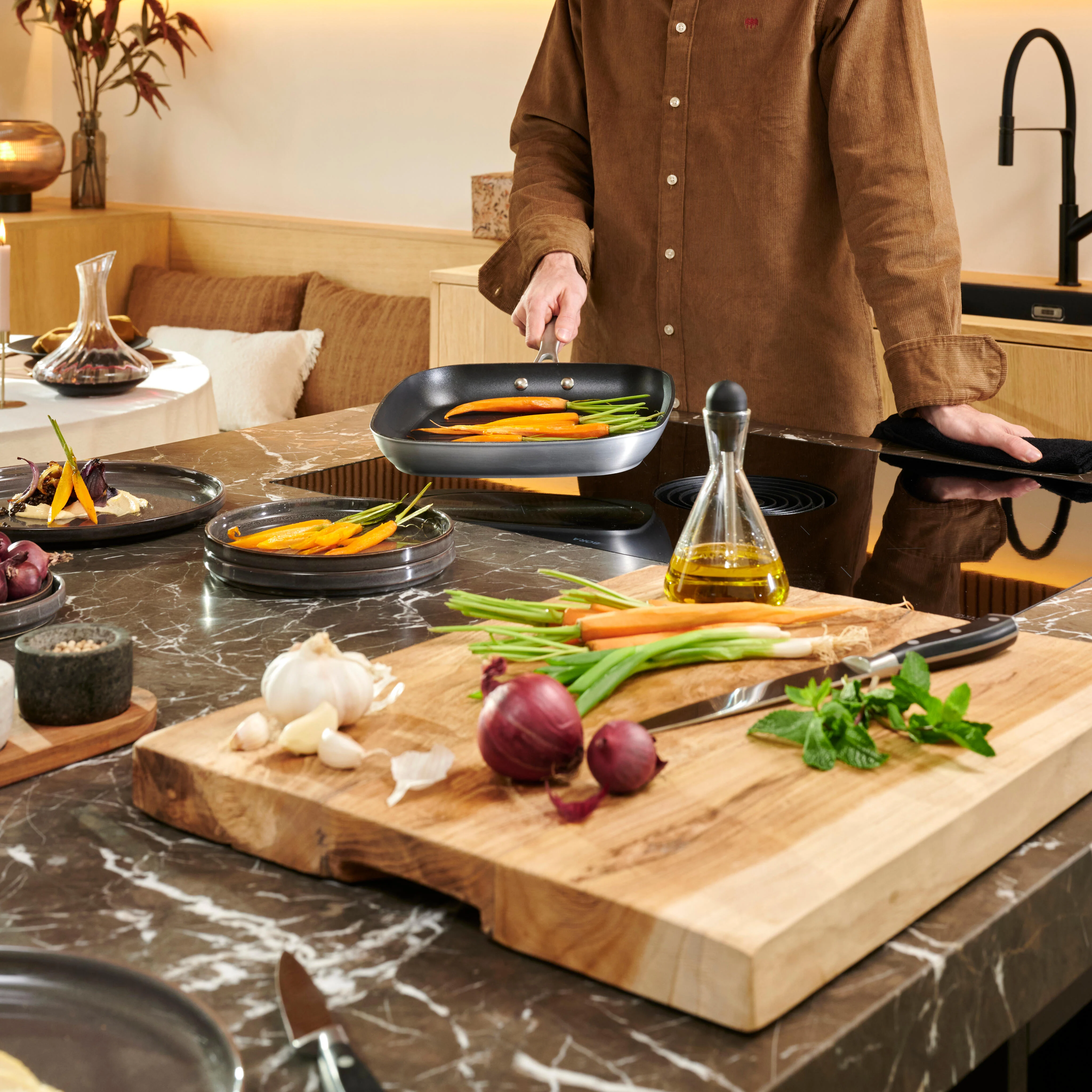 TEAK XL snijplank naturelH 3,5 x B 50 x D 40 cm - CASA